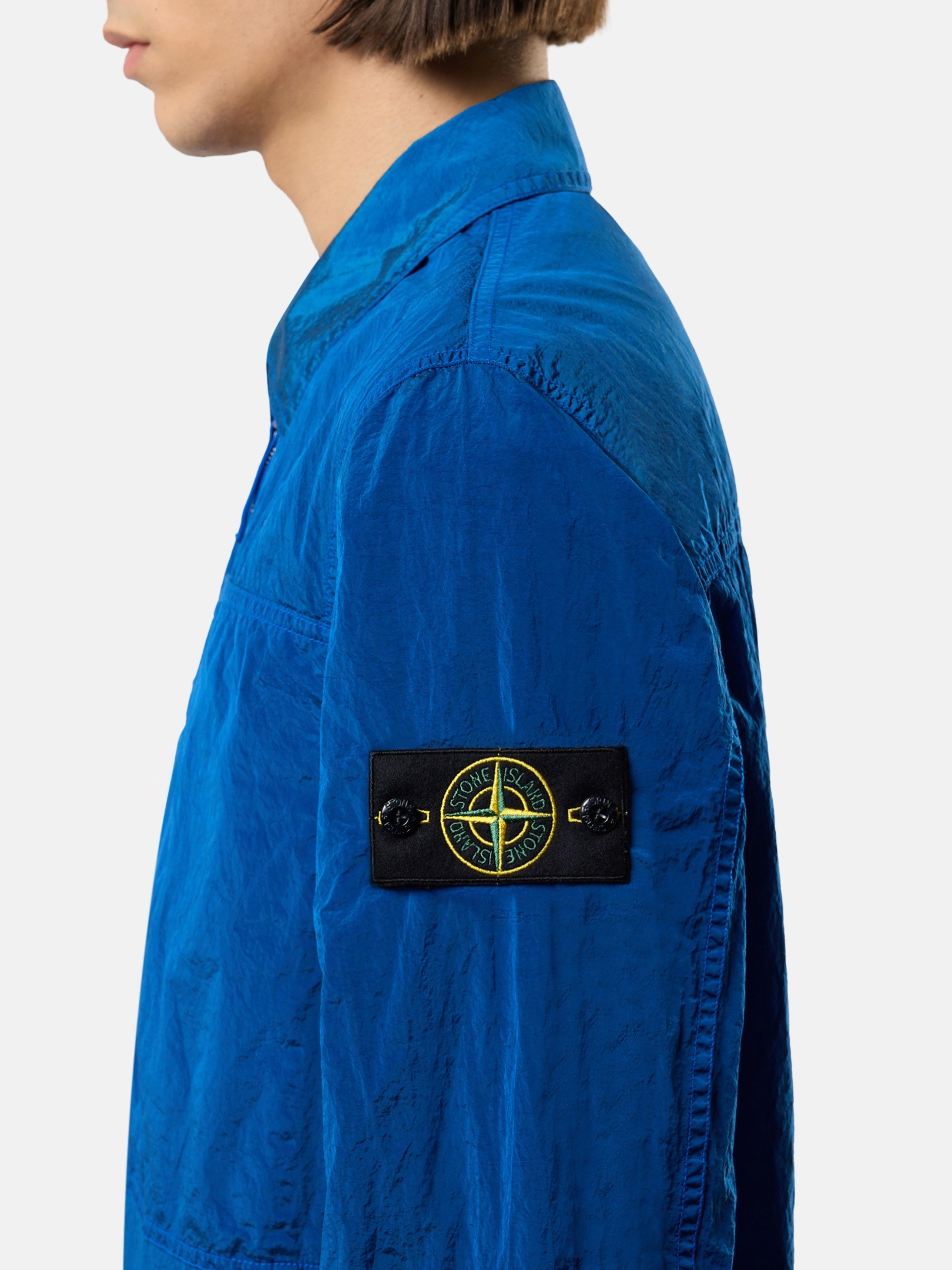 Bright Blue Regular-fit overshirt with zipper pocket 1200038 NYLON