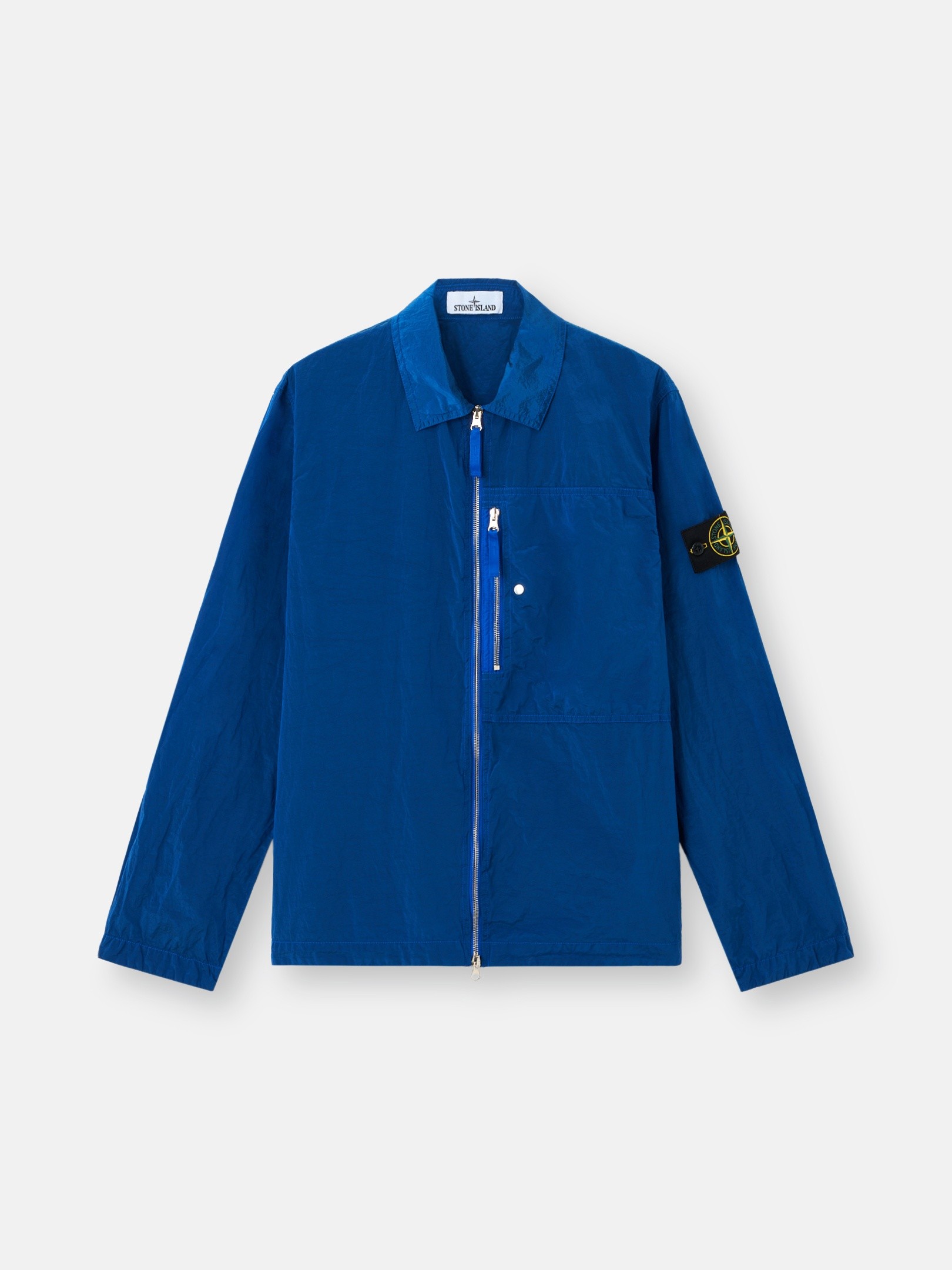 Bright Blue Regular-fit overshirt with zipper pocket 1200038 NYLON