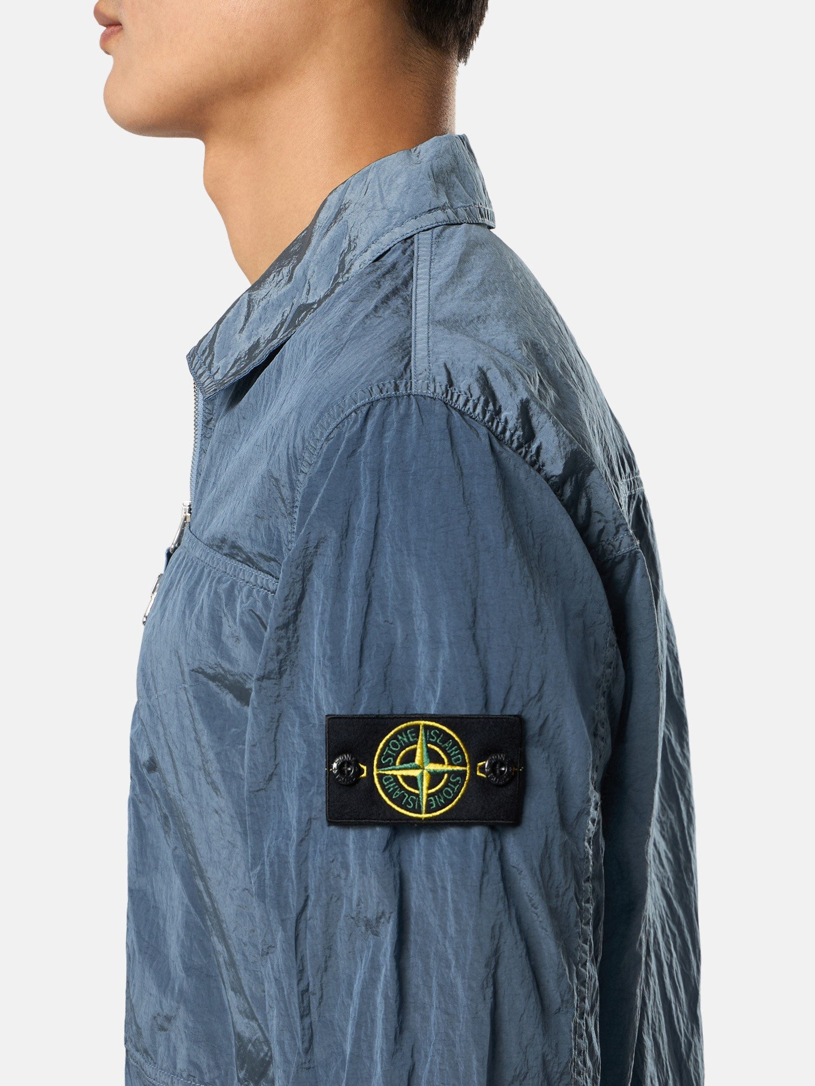 Avio Blue Regular-fit overshirt with zip pocket 1200038 NYLON