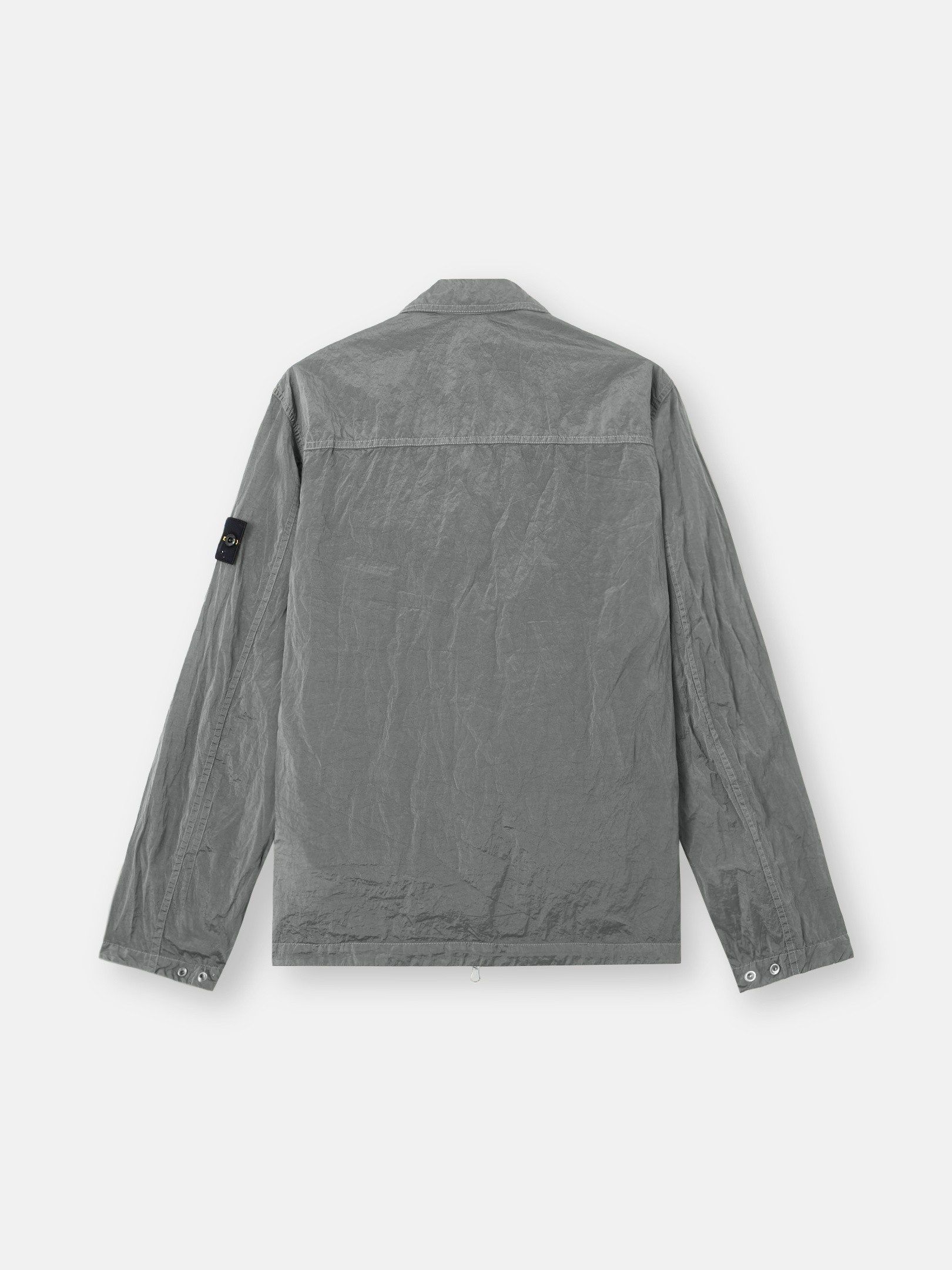 Pearl Grey Regular-fit overshirt with zip pocket 1200038 NYLON