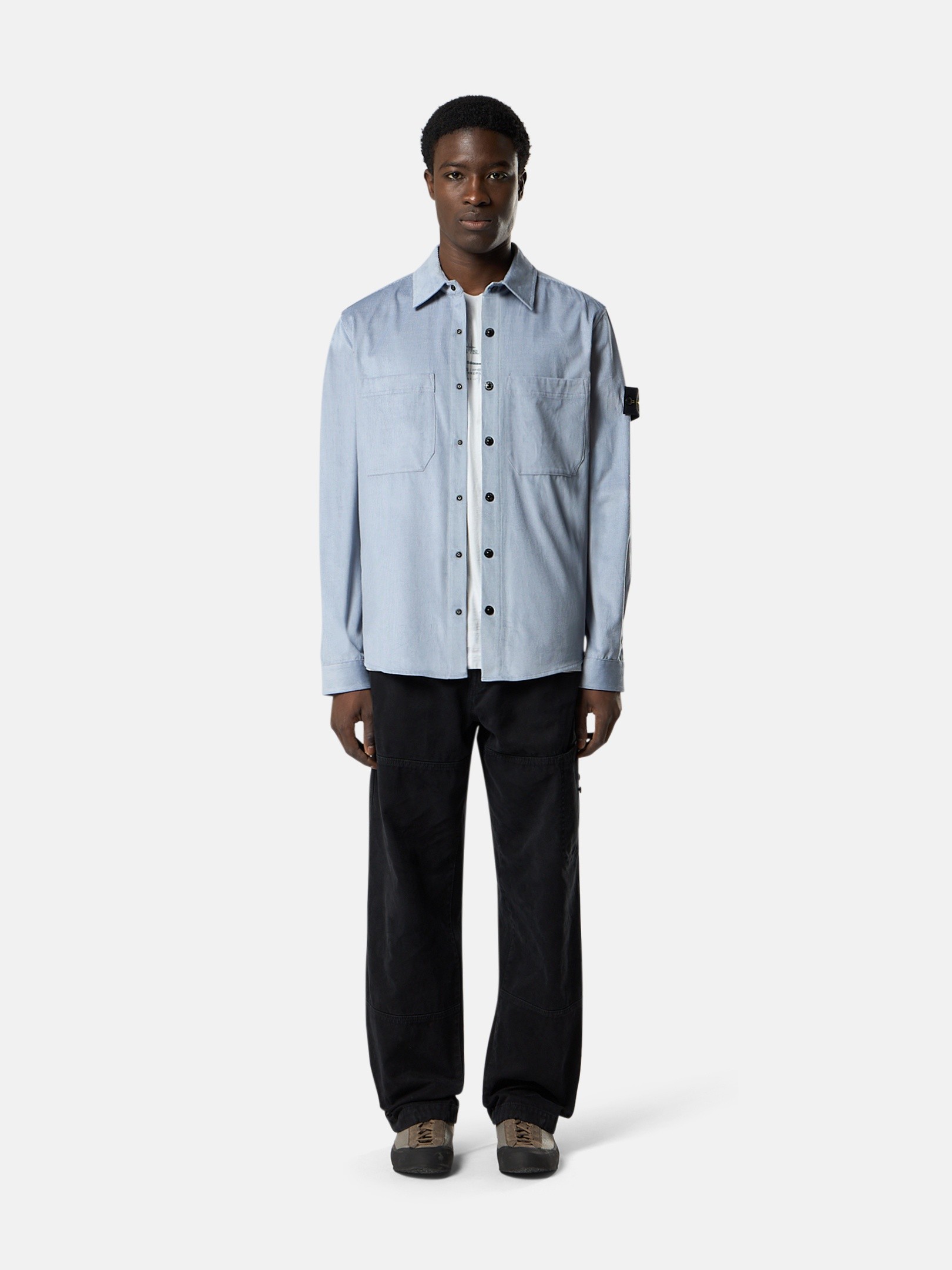 Avio Blue Regular-fit overshirt with pockets 1200040 COTTON MICRO