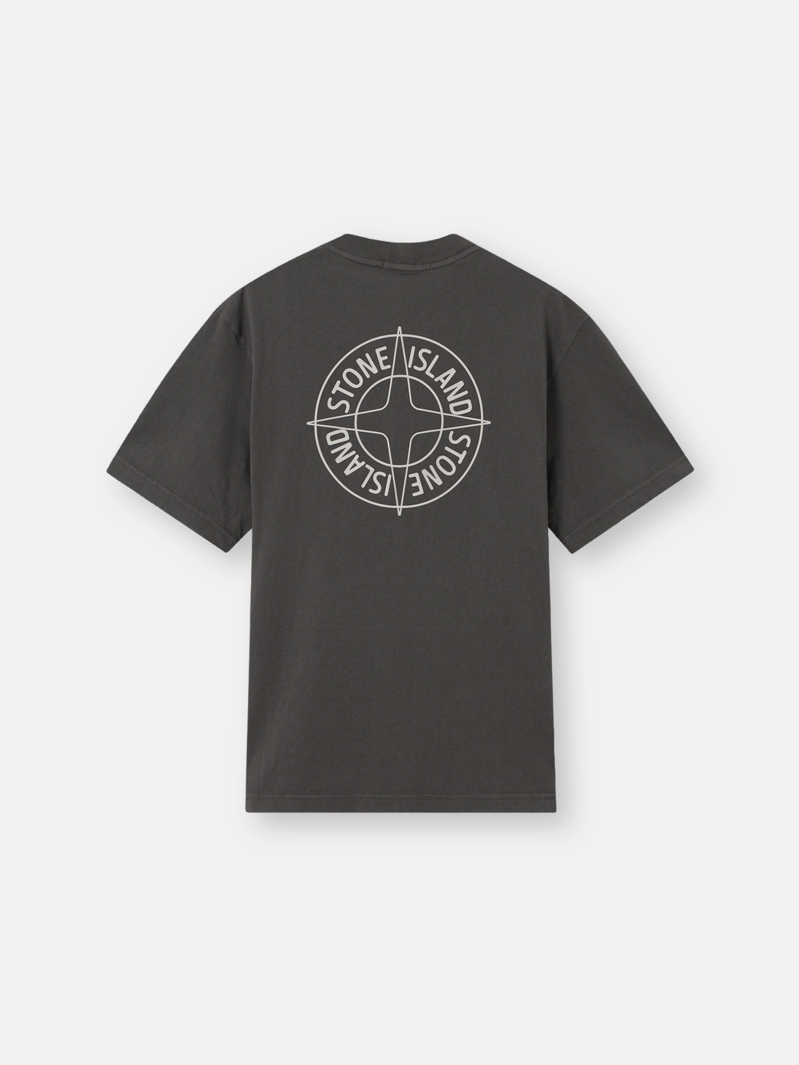 Charcoal Grey Regular-fit T-shirt with 'Outline Compass' print