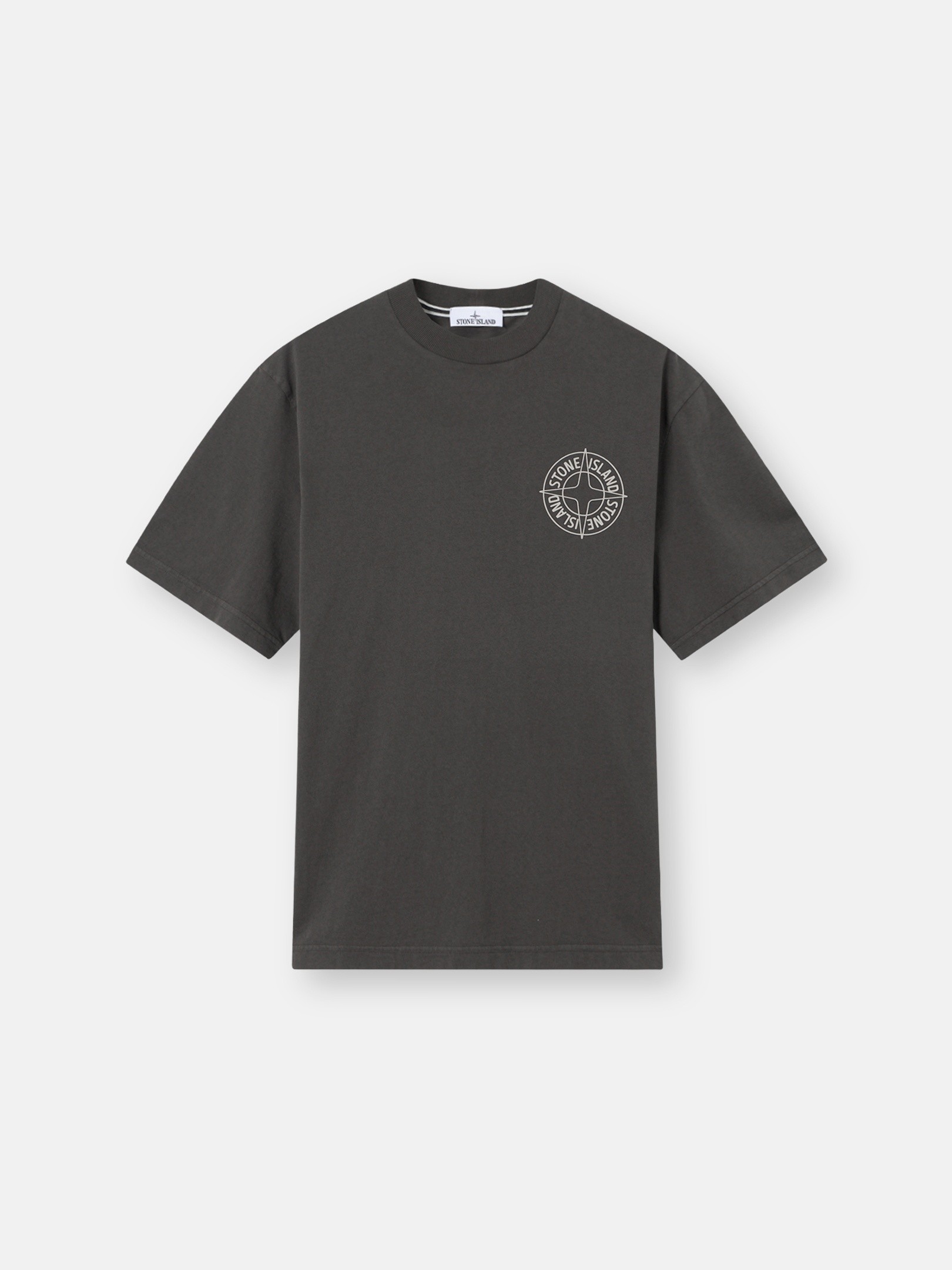 Charcoal Grey Regular-fit T-shirt with 'Outline Compass' print