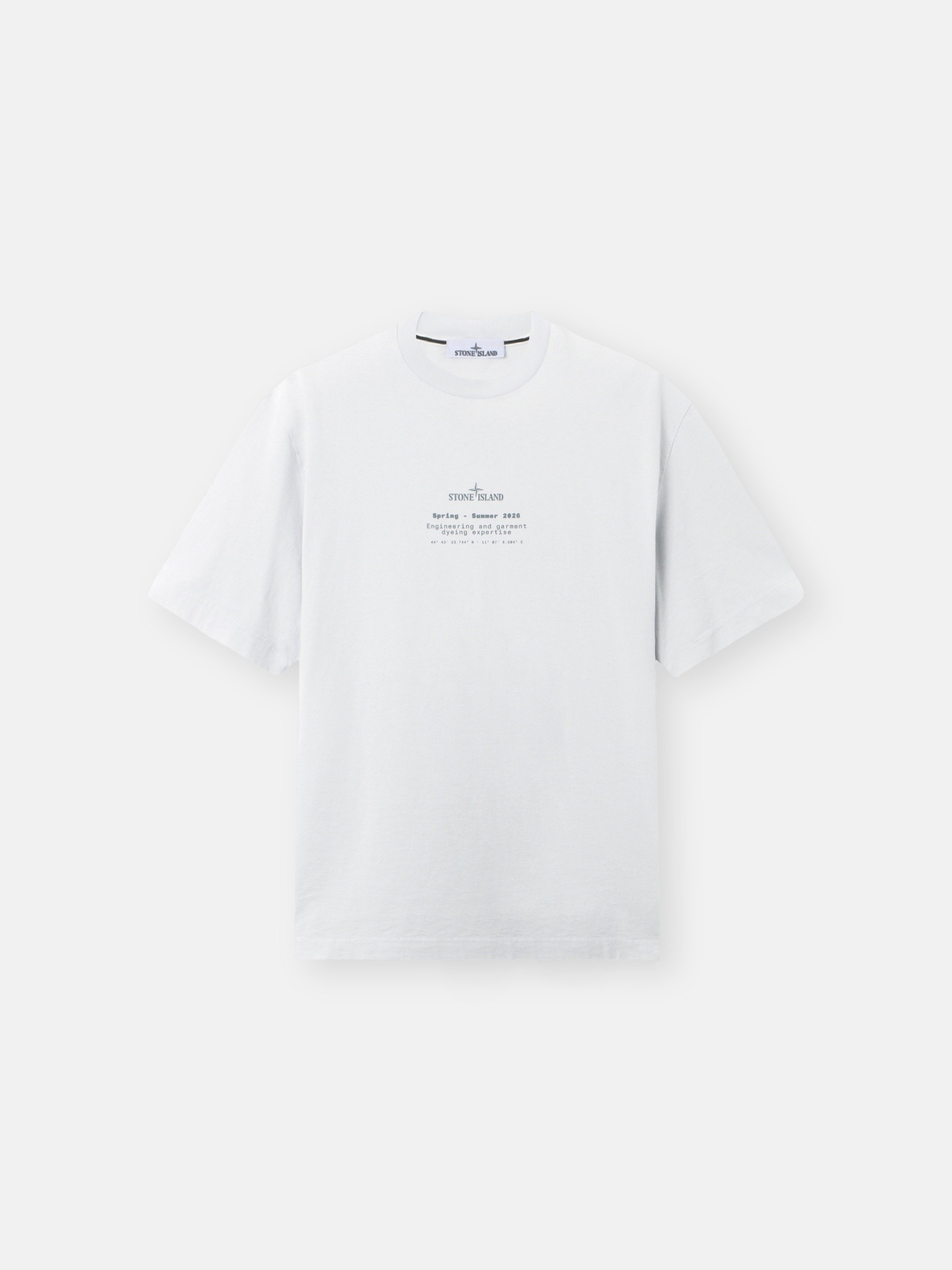 Sky Blue Regular-fit T-shirt with “Stone” print 2100001 ORGANIC 