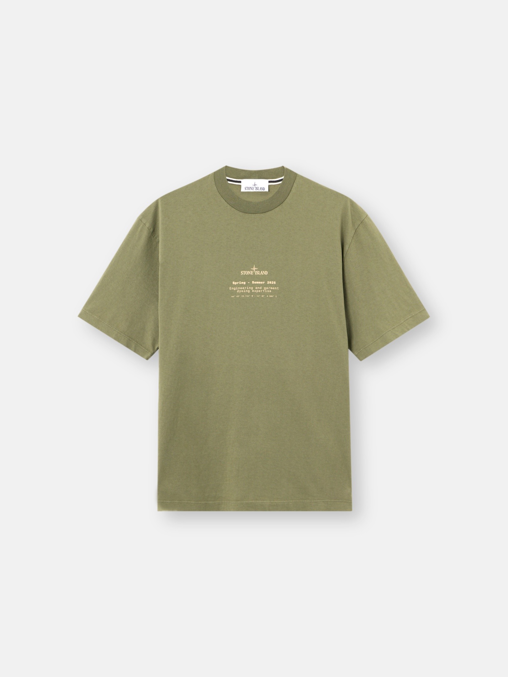 Military Green Regular-fit T-shirt with “Stone” print 2100001
