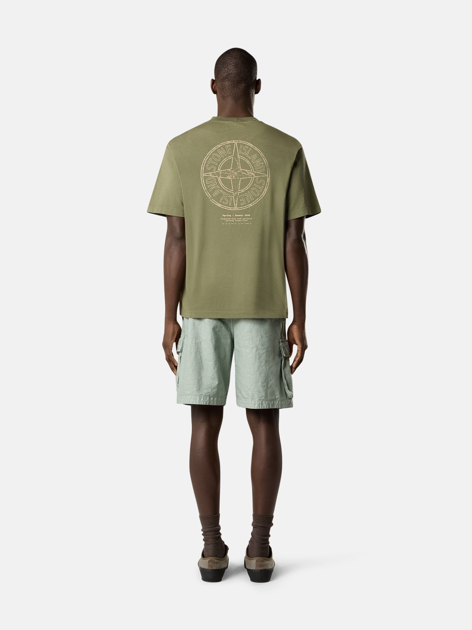 Military Green Regular-fit T-shirt with “Stone” print 2100001