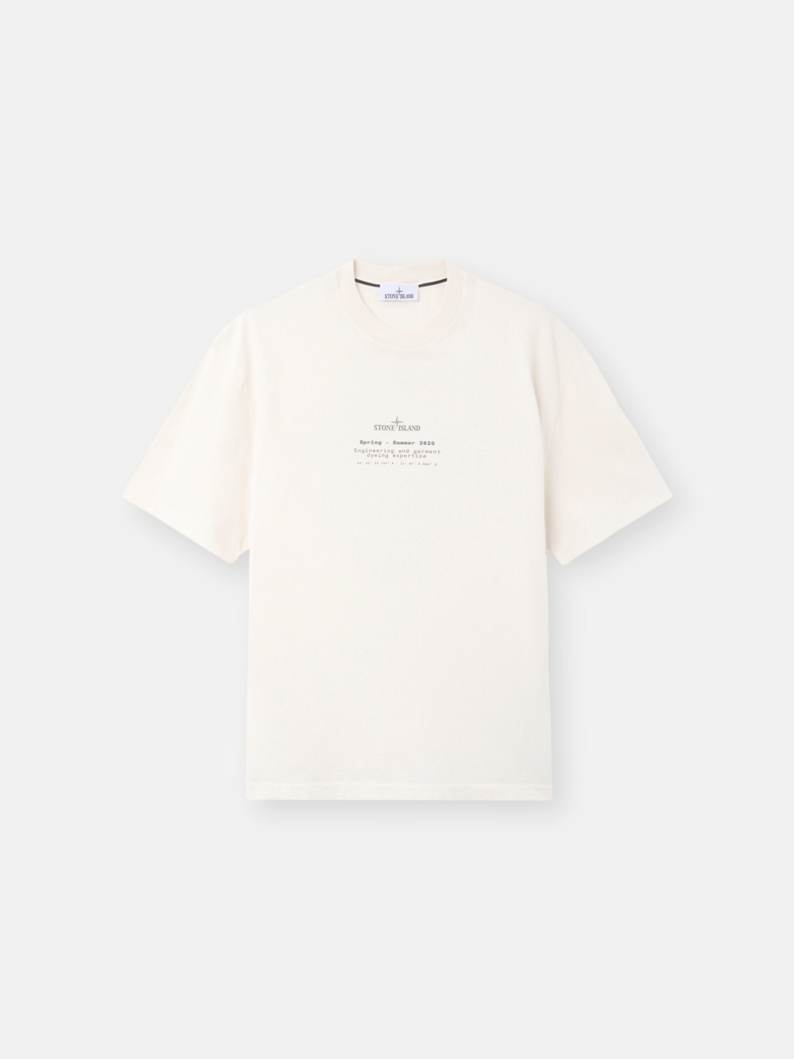 Ivory Regular-fit T-shirt with 'Stone' print 2100001 ORGANIC