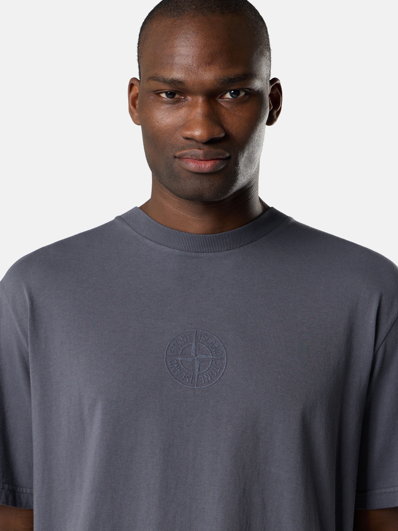 Blue Grey Regular-fit T-shirt with “Camo Compass” print 2100001
