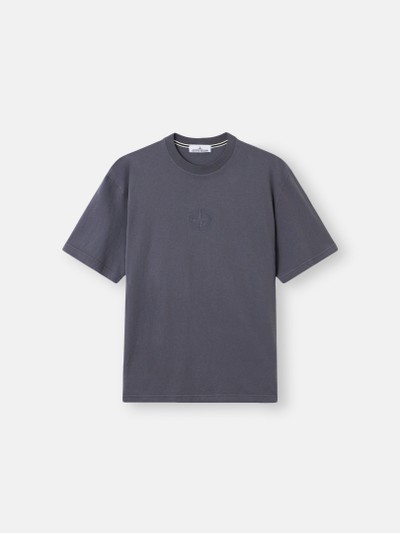 ブルーグレー レギュラーフィット Tシャツ 'Camo Compass'プリント