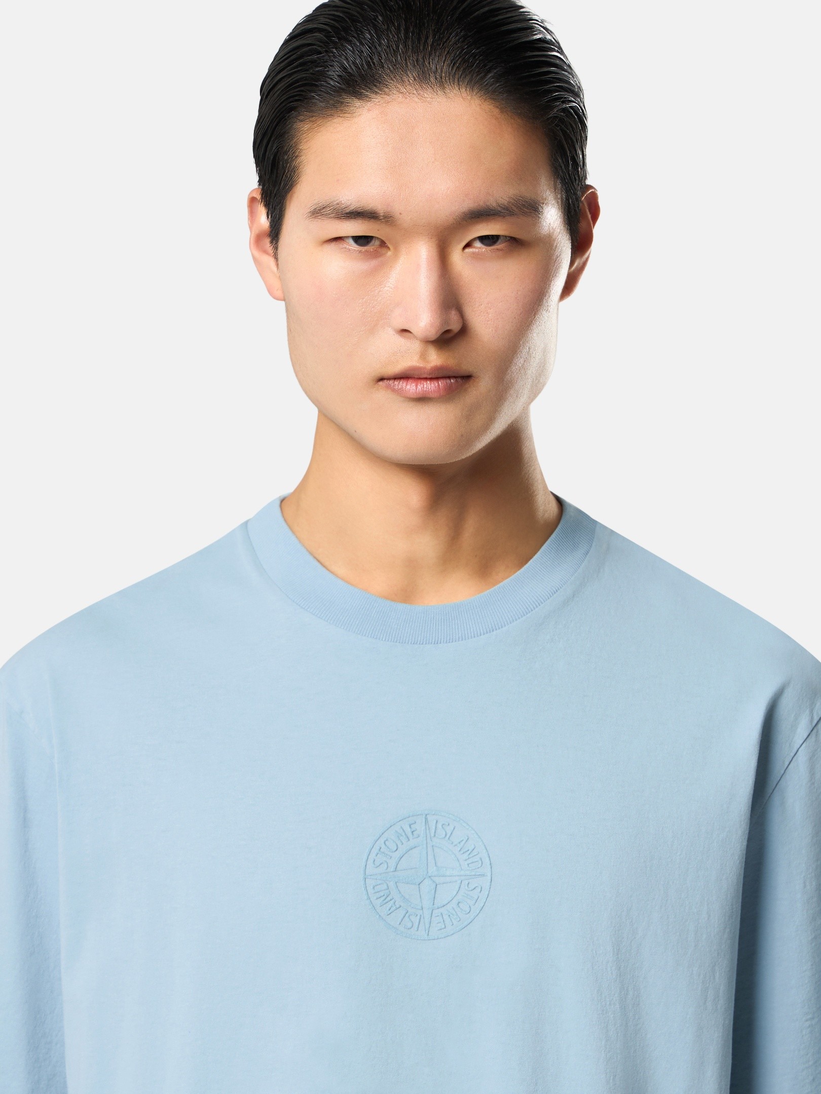 ダストブルー レギュラーフィット Tシャツ 'Camo Compass'プリント