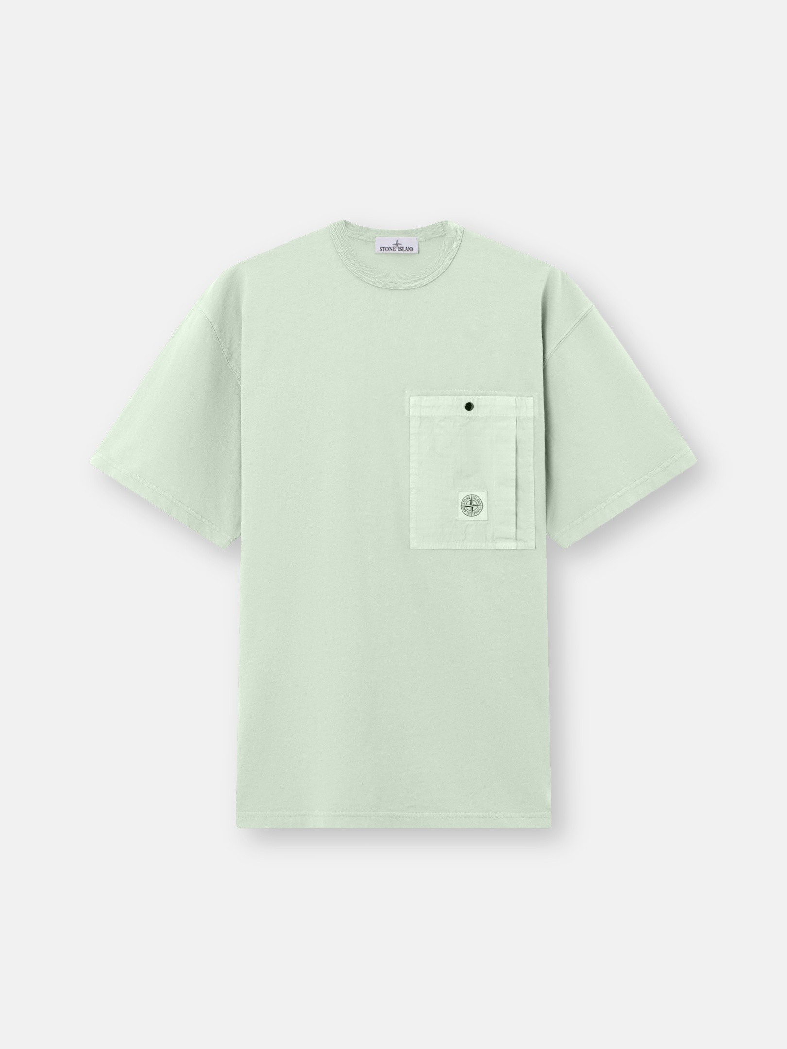 Sage Green Regular-fit T-shirt with chest pocket 2100004 COMBED