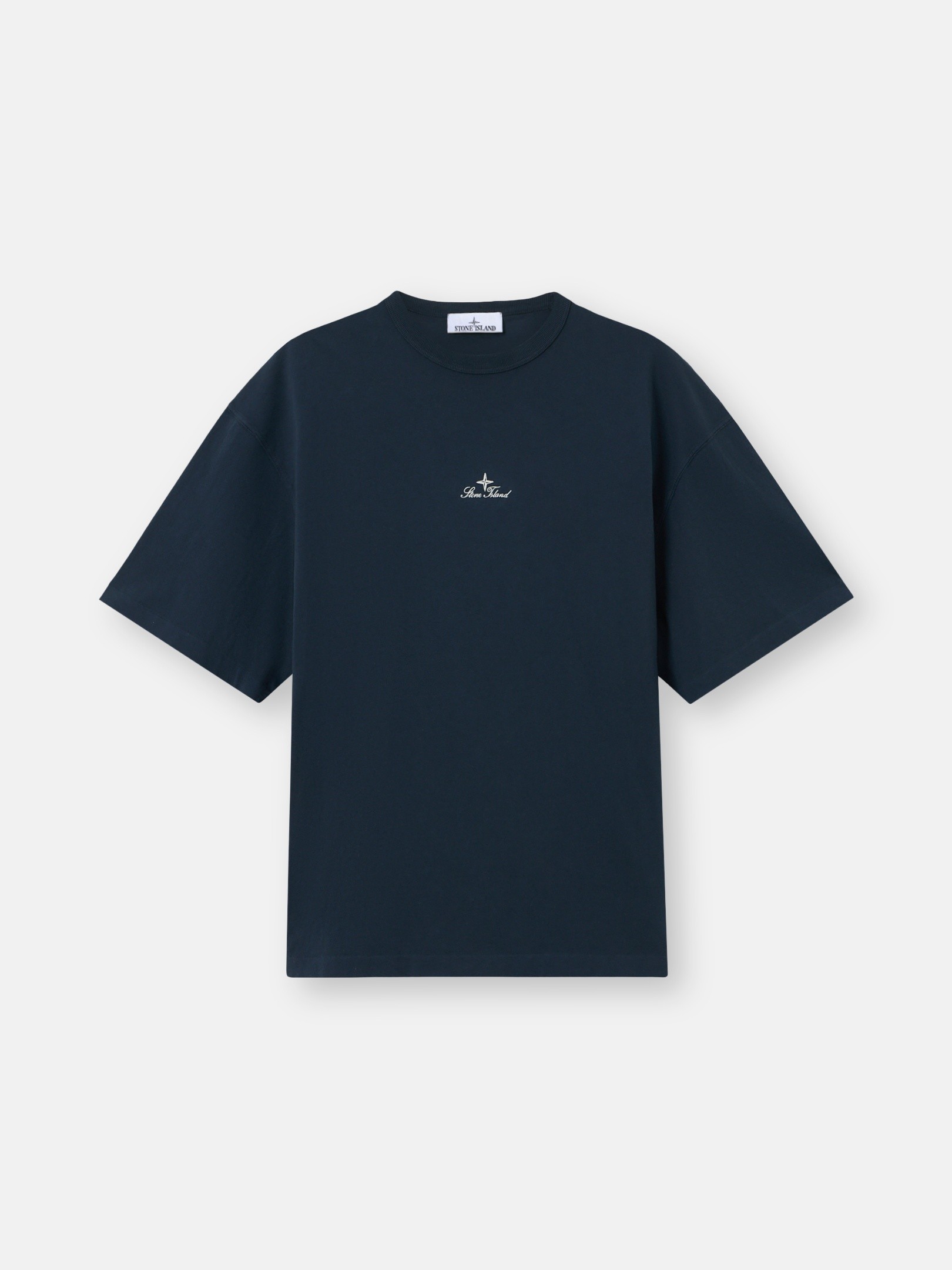 Navy Blue Regular-fit T-shirt with logo embroidery 2100006 ORGANIC
