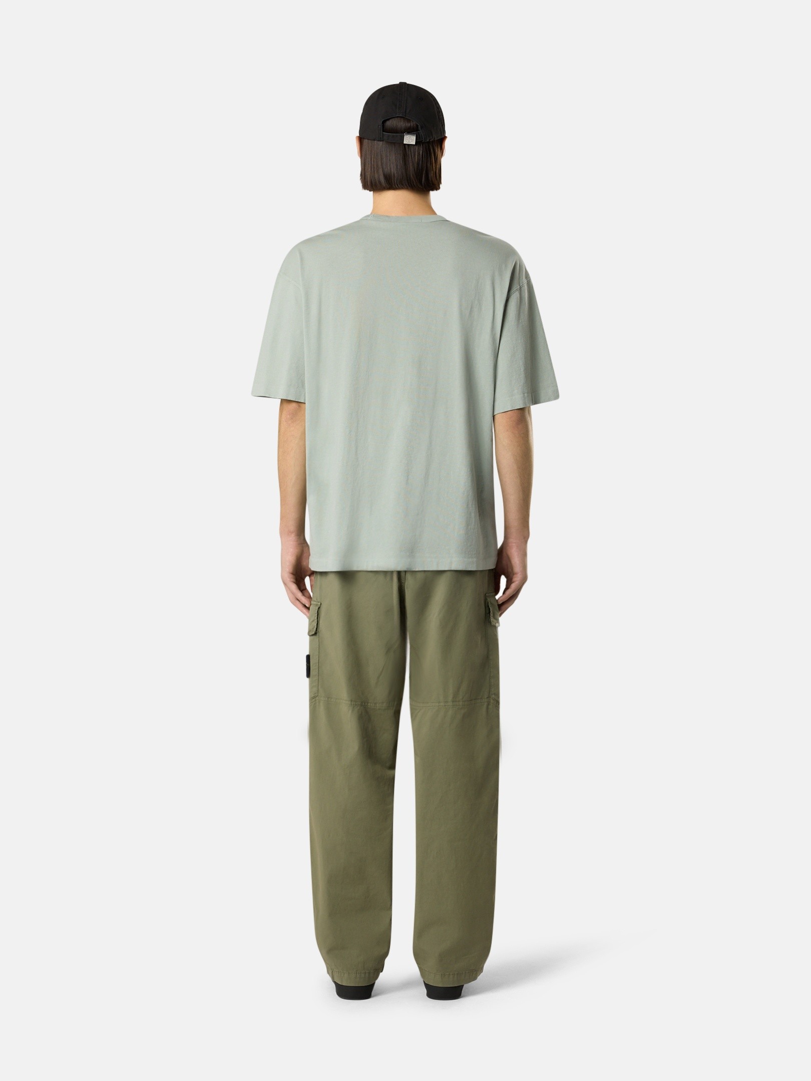 Sage Green Regular-fit T-shirt with logo embroidery 2100006