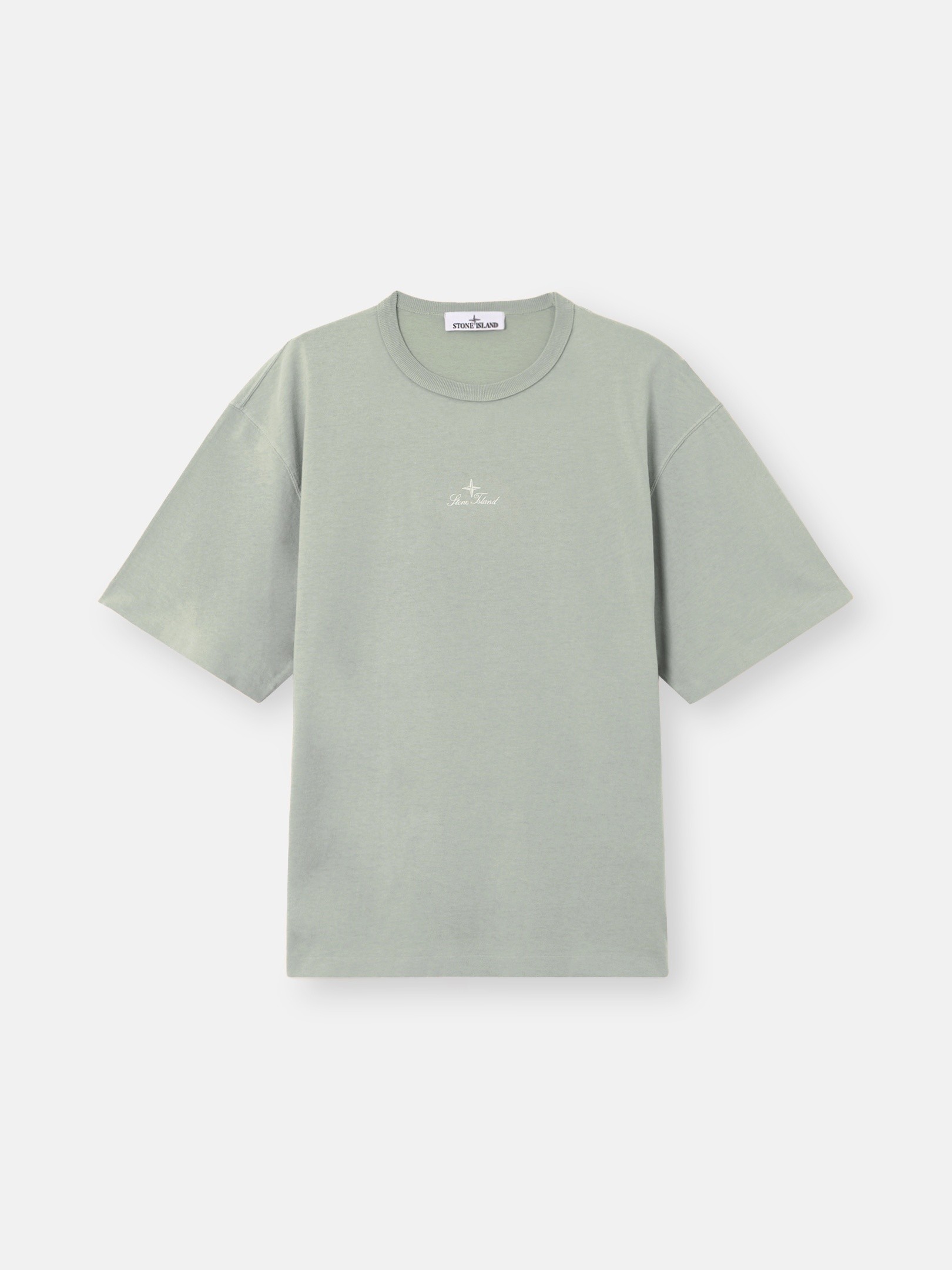 Sage Green Regular-fit T-shirt with logo embroidery 2100006