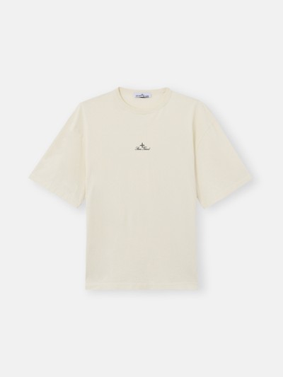 Ivory Regular-fit T-shirt with logo embroidery 2100006 ORGANIC
