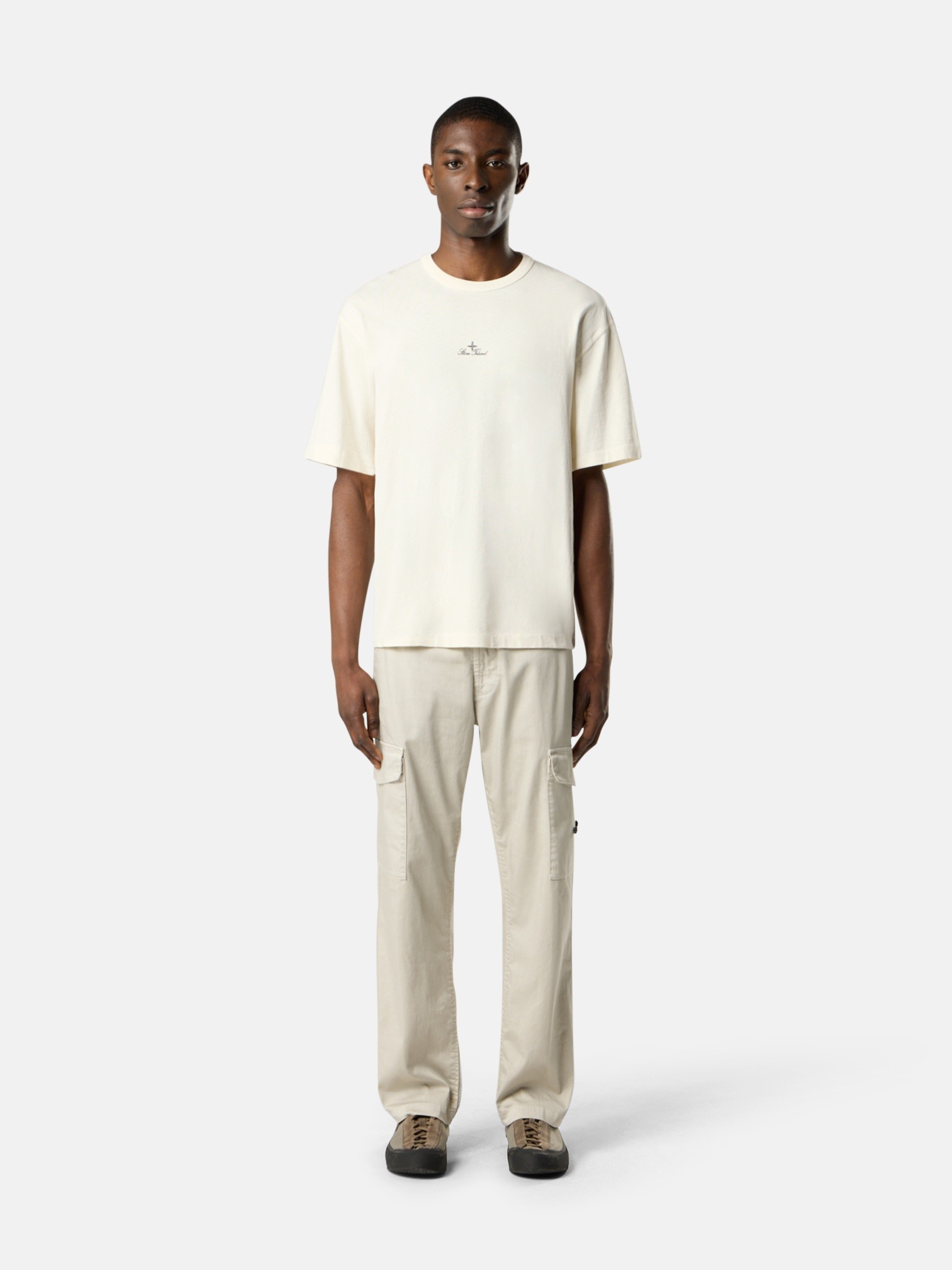Ivory Regular-fit T-shirt with logo embroidery 2100006 ORGANIC