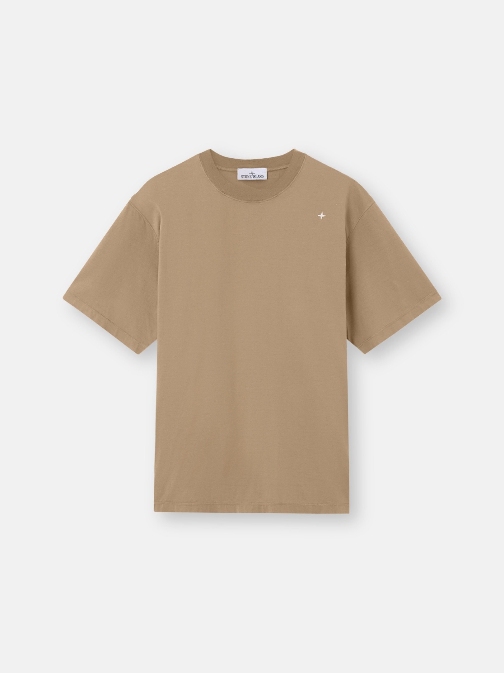 アッシュブラウン レギュラーフィット Tシャツ オーバーロックシーム