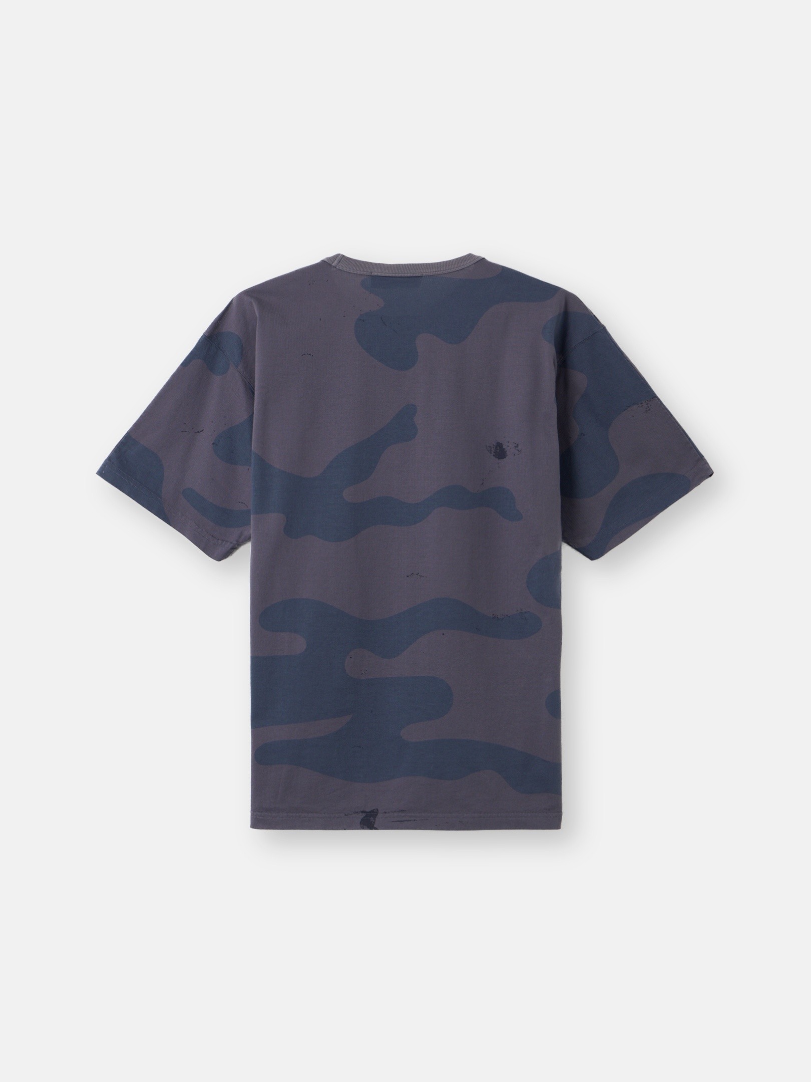 Blue Grey Regular-fit T-shirt with camouflage motif 2100016