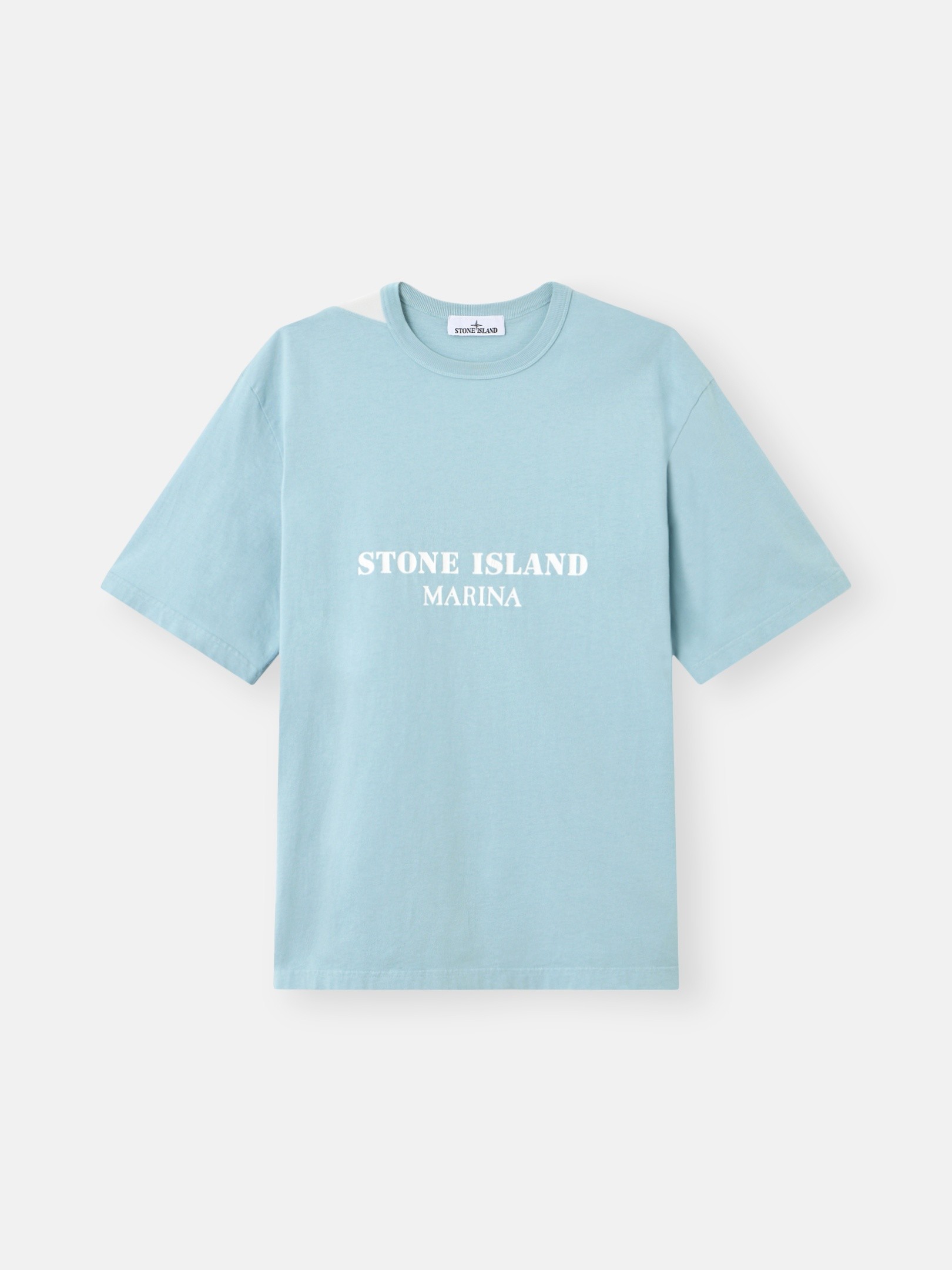 Dust Blue Oversized-fit T-shirt with Stone Island Marina print