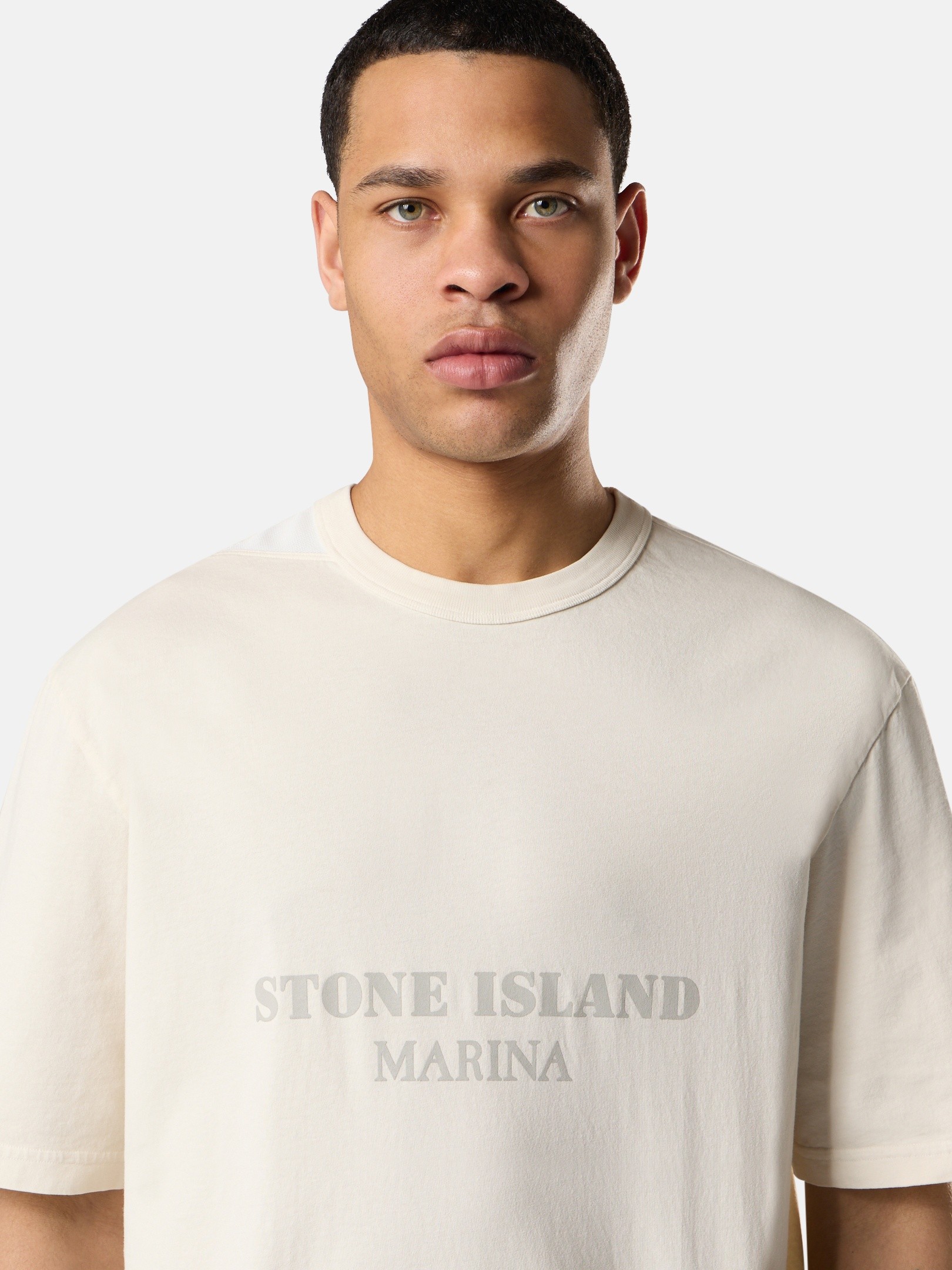 アイボリー オーバーサイズフィット Tシャツ Stone Island Marina