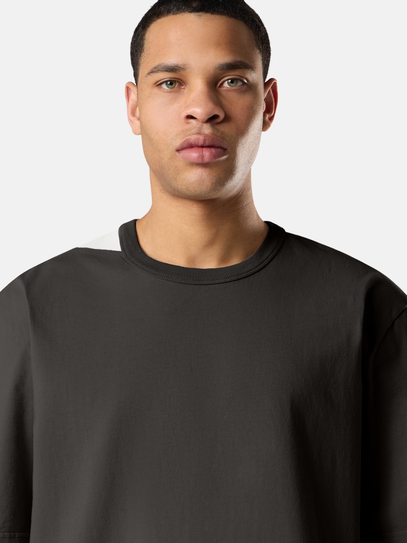 Lead Grey Oversized-fit T-shirt with raised Stone Island Marina