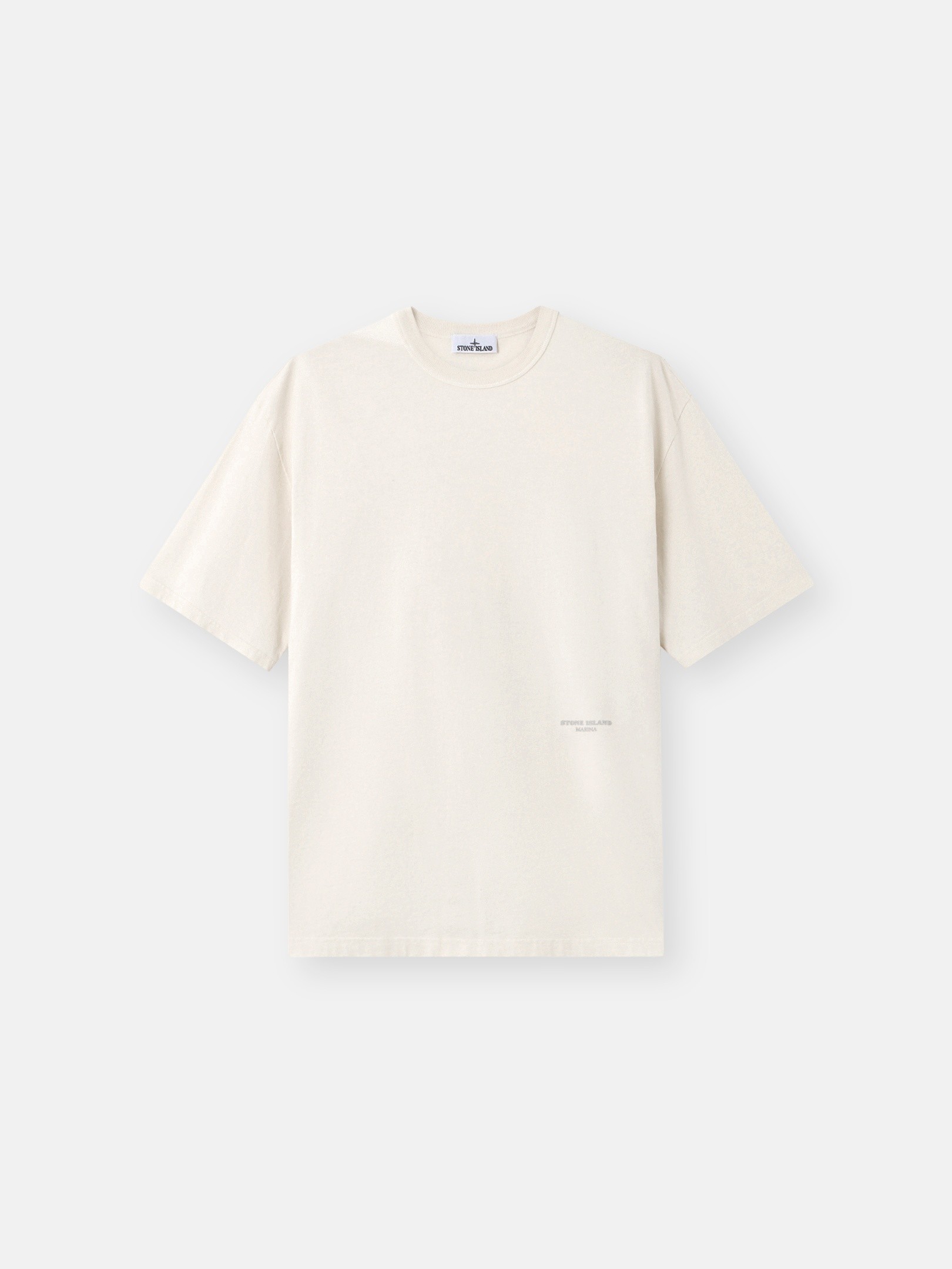 Ivory Oversized-fit T-shirt with raised Stone Island Marina print