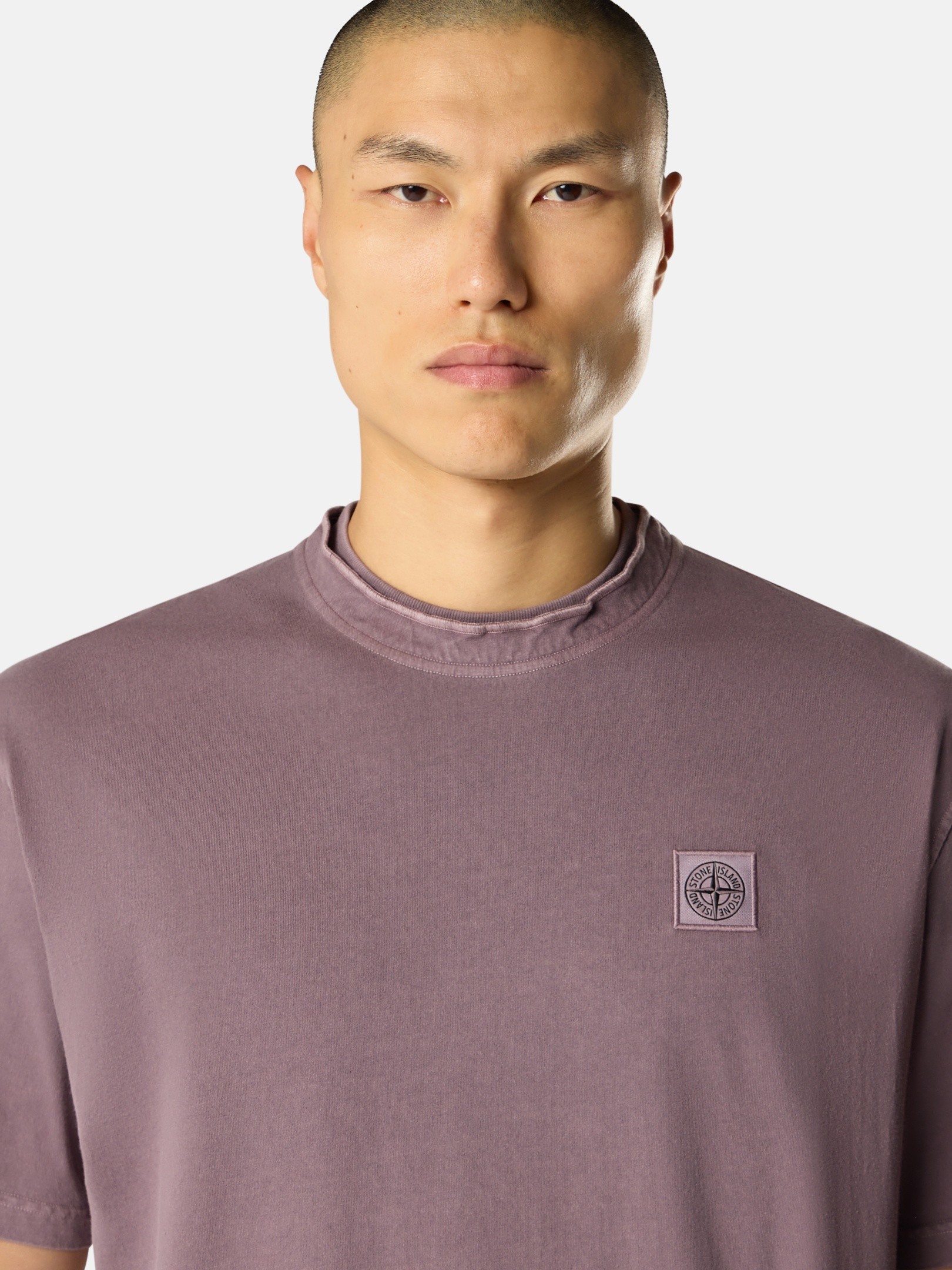 Purple Gray Regular-fit T-shirt with Compass patch 2100020 COMBED 