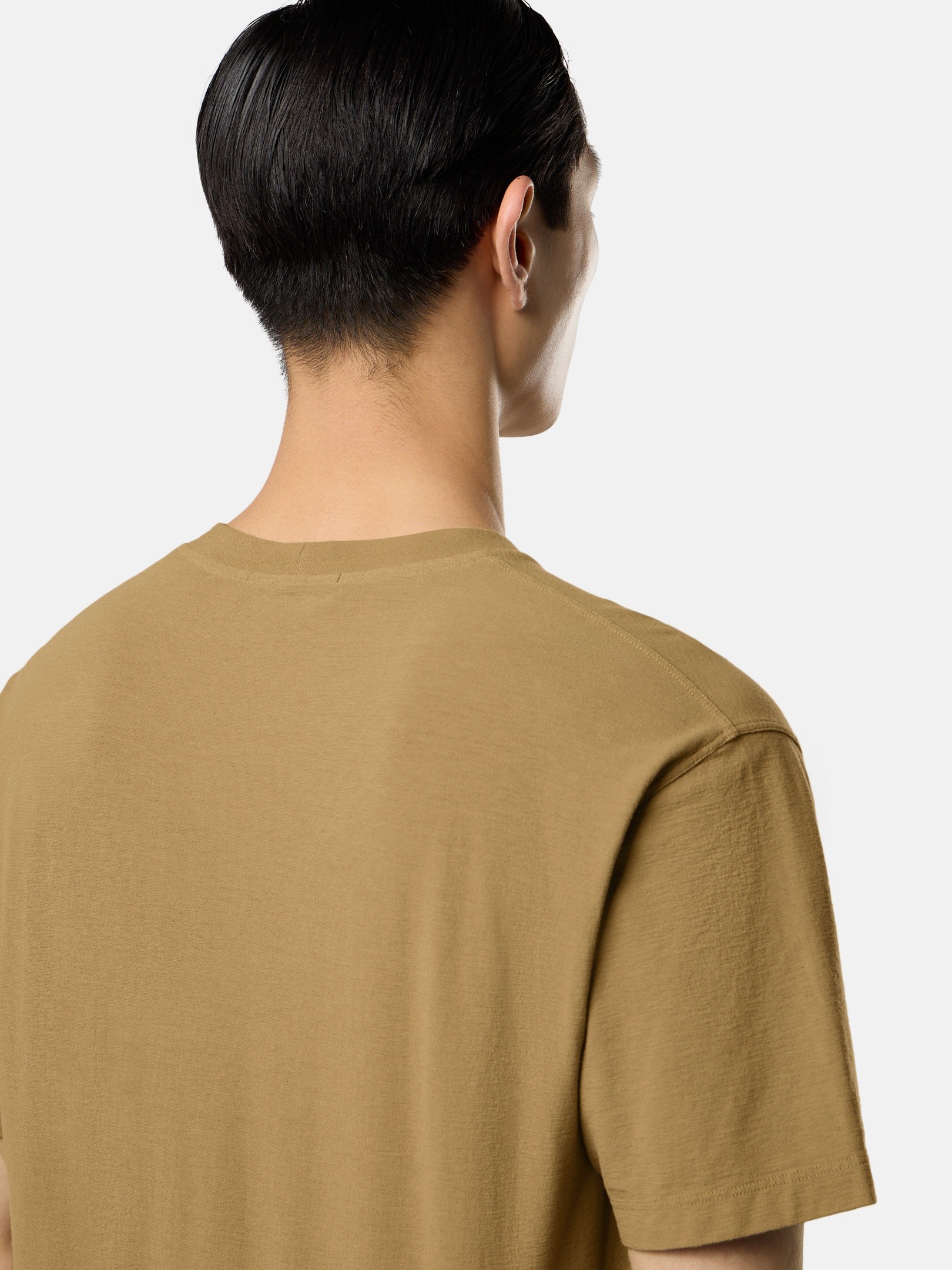 Dark Beige Slim-fit T-shirt with tonal Compass patch 2100021