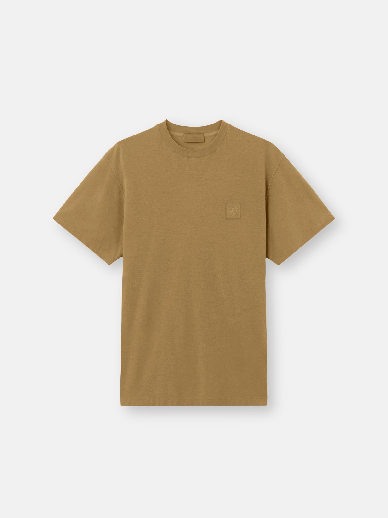 Dark Beige Slim-fit T-shirt with tonal Compass patch 2100021
