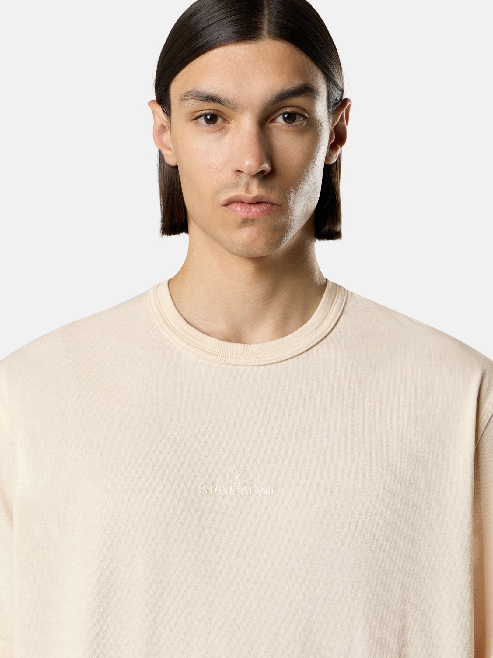 Ivory Regular-fit T-shirt with logo embroidery 2100025 COMBED