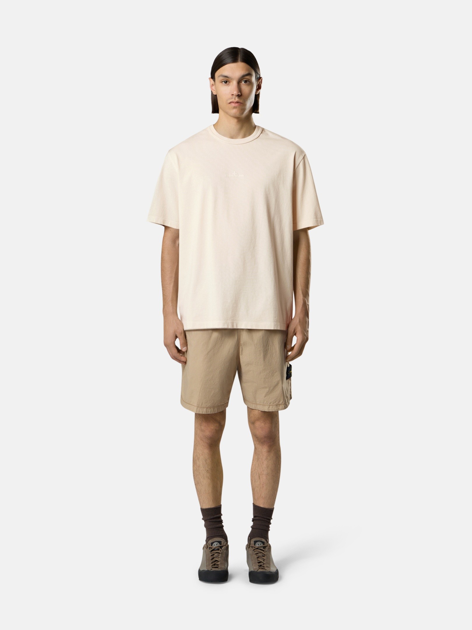 Ivory Regular-fit T-shirt with logo embroidery 2100025 COMBED