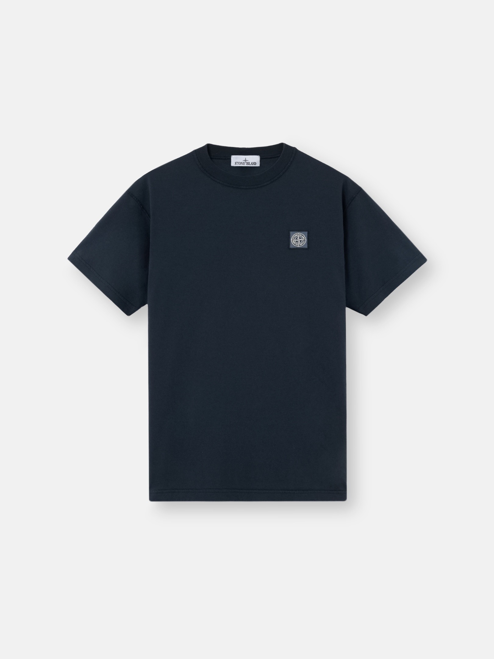 Navy Blue Slim-fit T-shirt with Compass patch 2100026 ORGANIC