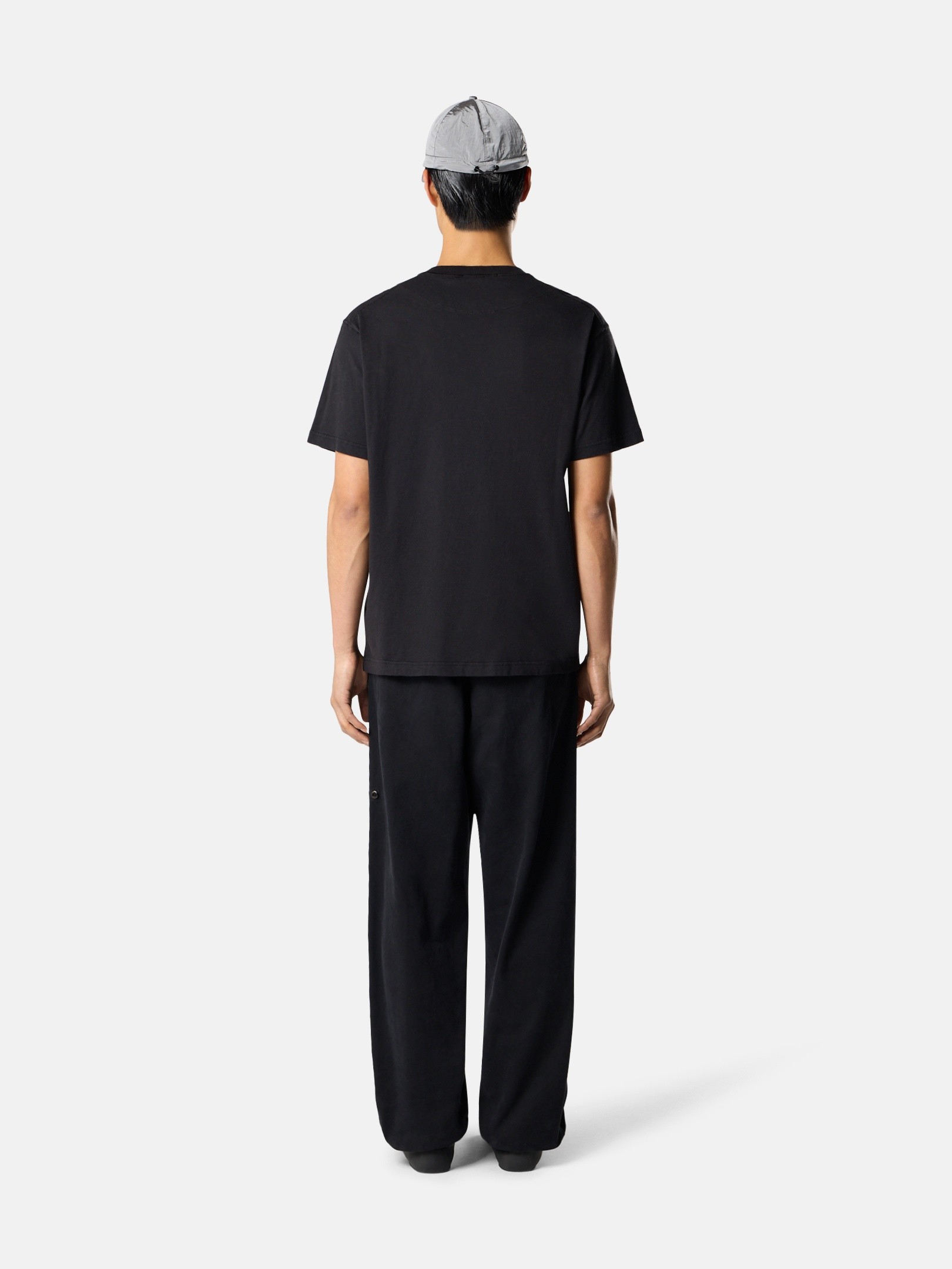 STONE  ブラックポロシャツ スリムフィット ブラック スリムフィット Tシャツ Compassパッチ 2100026 ORGANIC