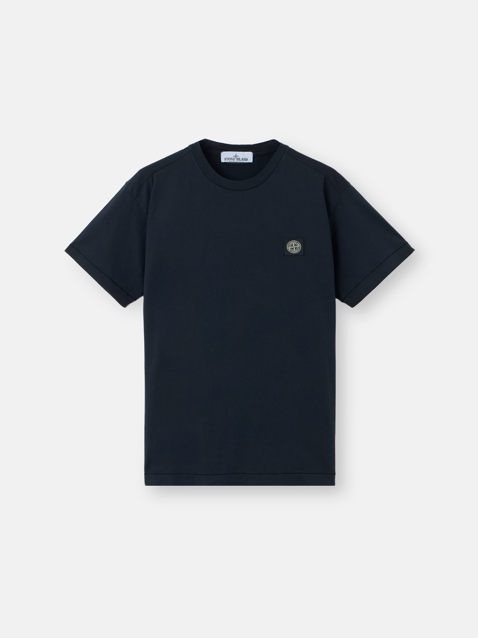 Navy Blue Slim-fit T-shirt with Compass patch 2100027 60/2 COTTON