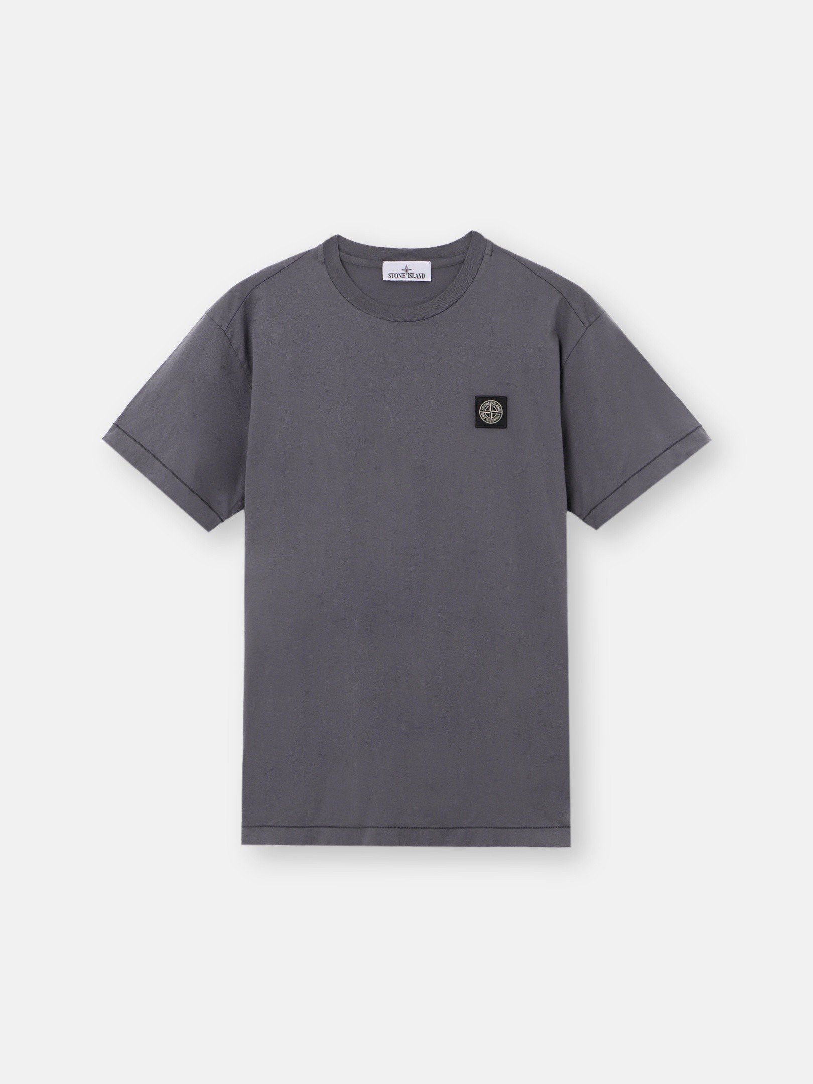 Stone  ダークグレー Tシャツ ブルーグレー スリムフィット Tシャツ Compassパッチ 2100027 60/2