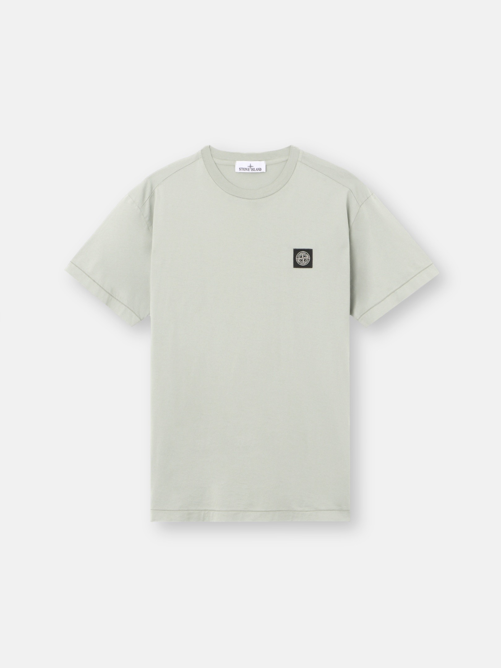 Sage Green Slim-fit T-shirt with Compass patch 2100027 60/2 COTTON 