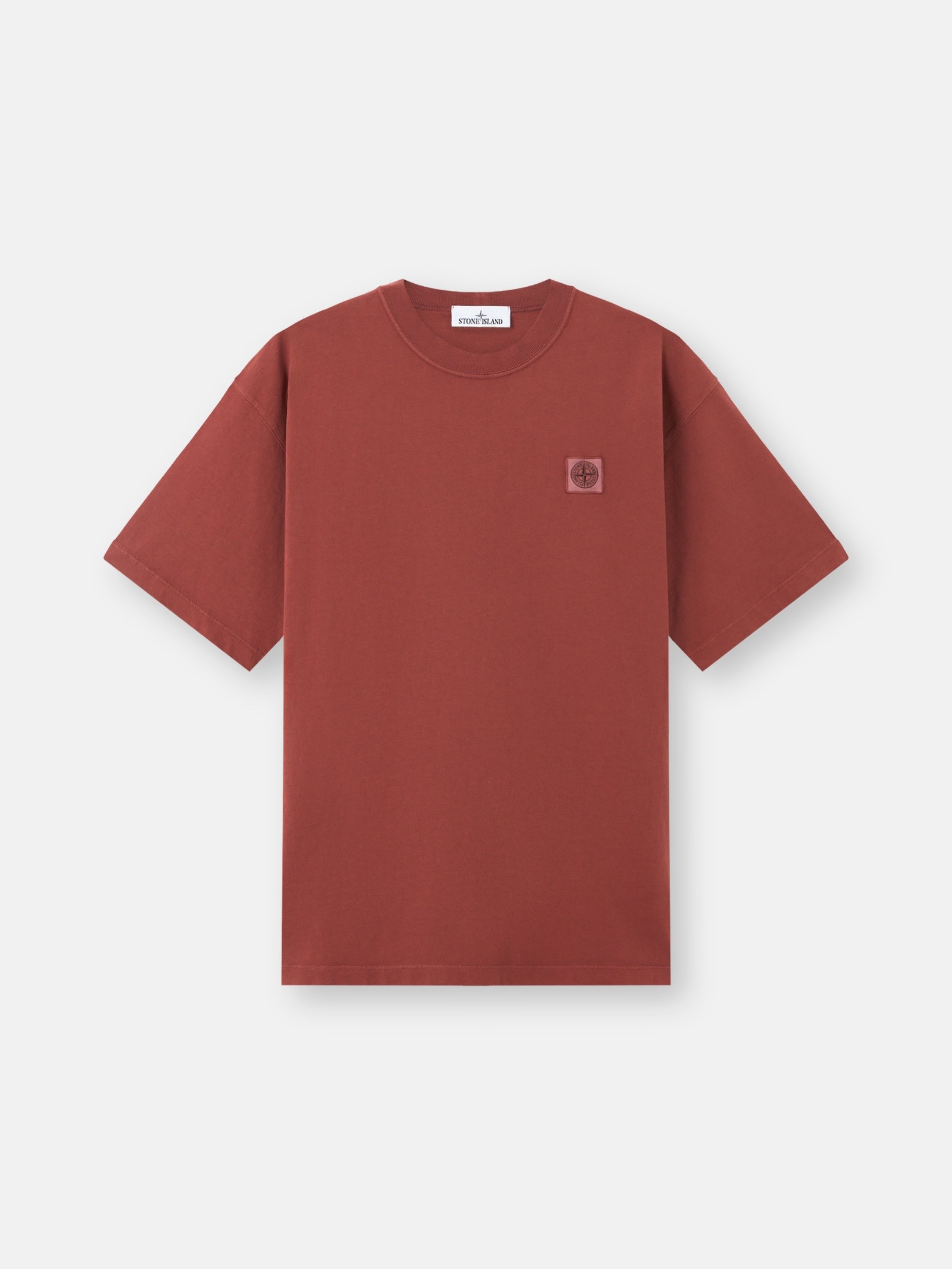 Brick Red Regular-fit T-shirt with Compass patch 2100030 COMBED