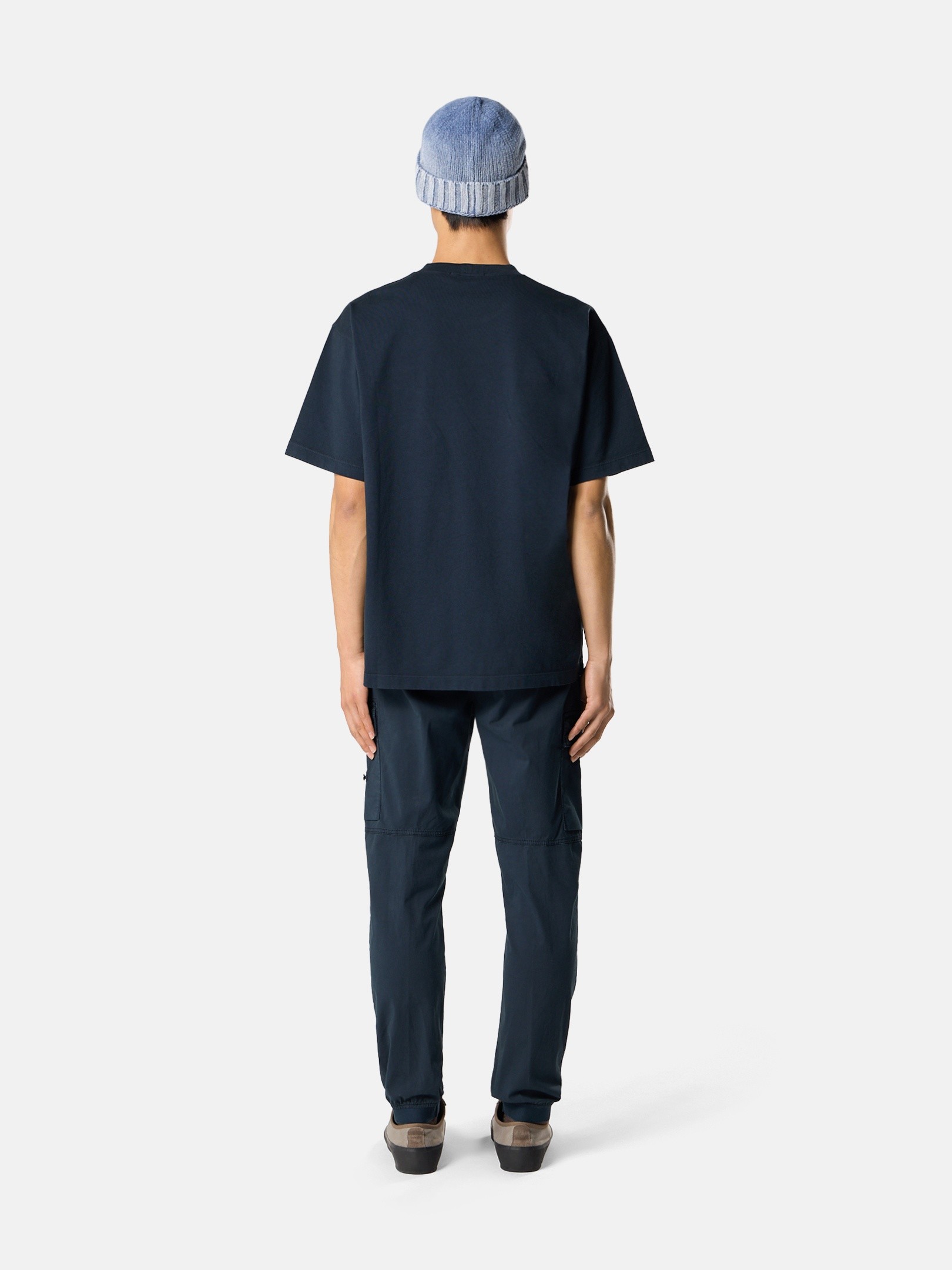 Navy Blue Regular-fit T-shirt with Compass patch 2100030 COMBED