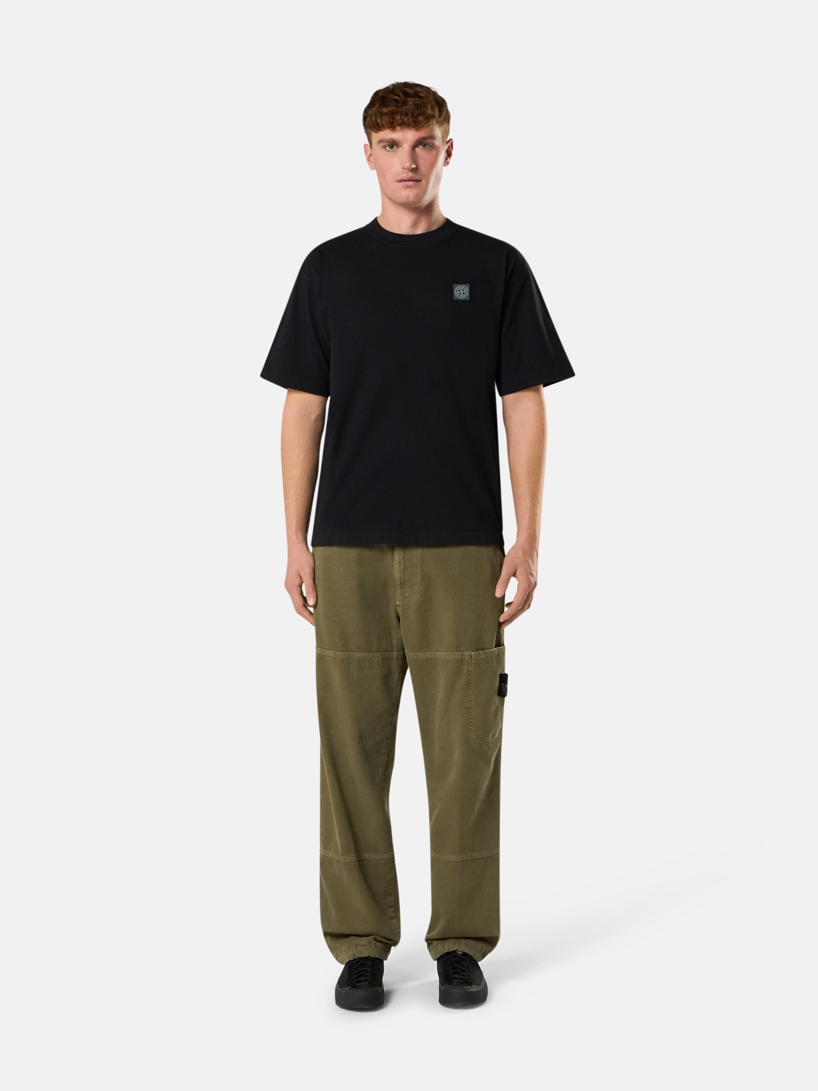 Black Regular-fit T-shirt with Compass patch 2100030 COMBED