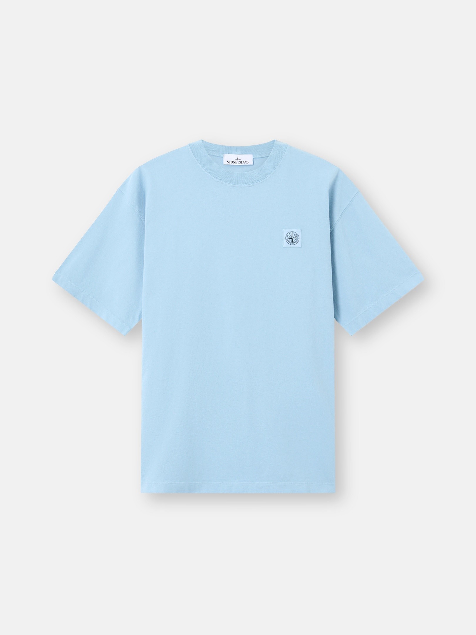 Dust Blue Regular-fit T-shirt with Compass patch 2100030 COMBED