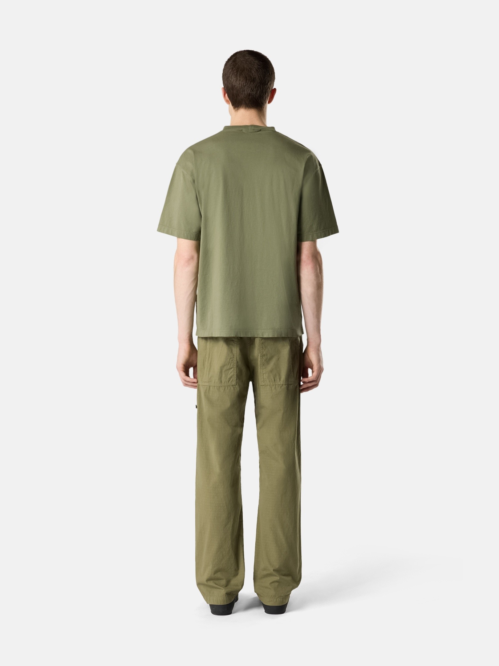Military Green Regular-fit T-shirt with Compass patch 2100030