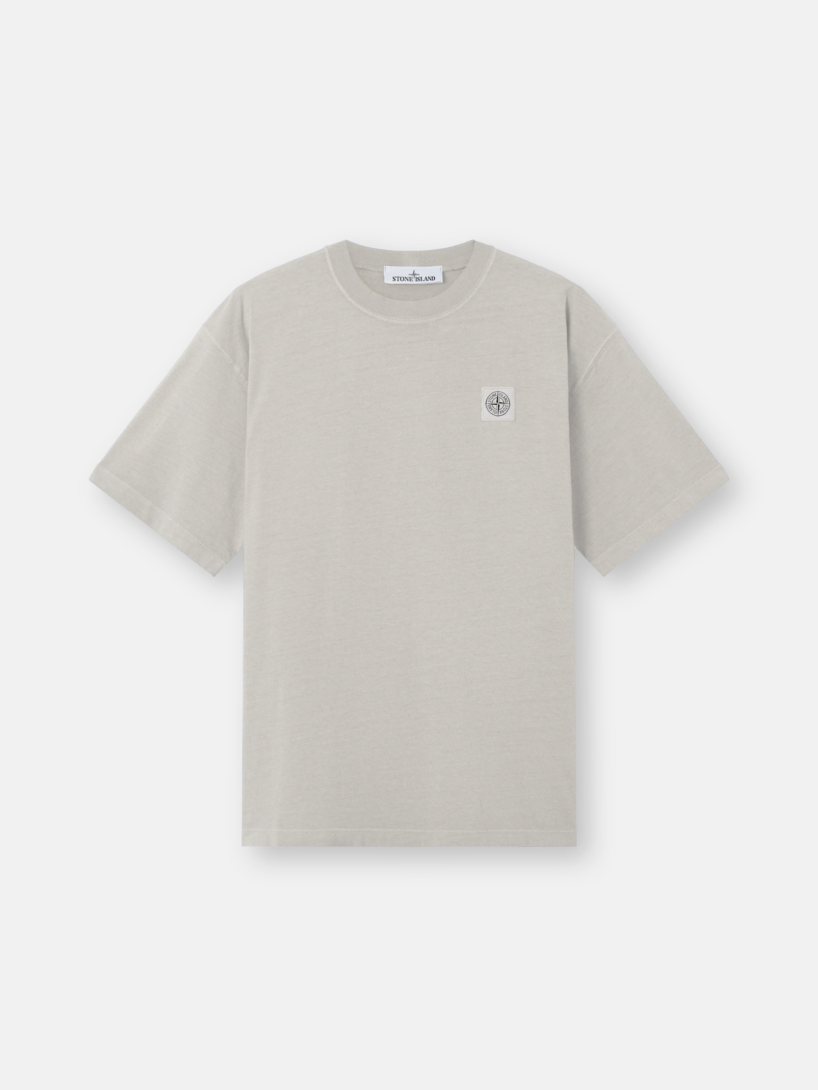 Pearl Grey Regular-fit T-shirt with Compass patch 2100030 COMBED