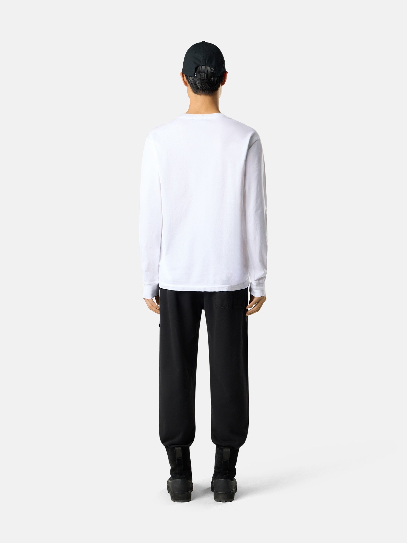 ホワイト スリムフィット ロングスリーブ Tシャツ Compassパッチ 