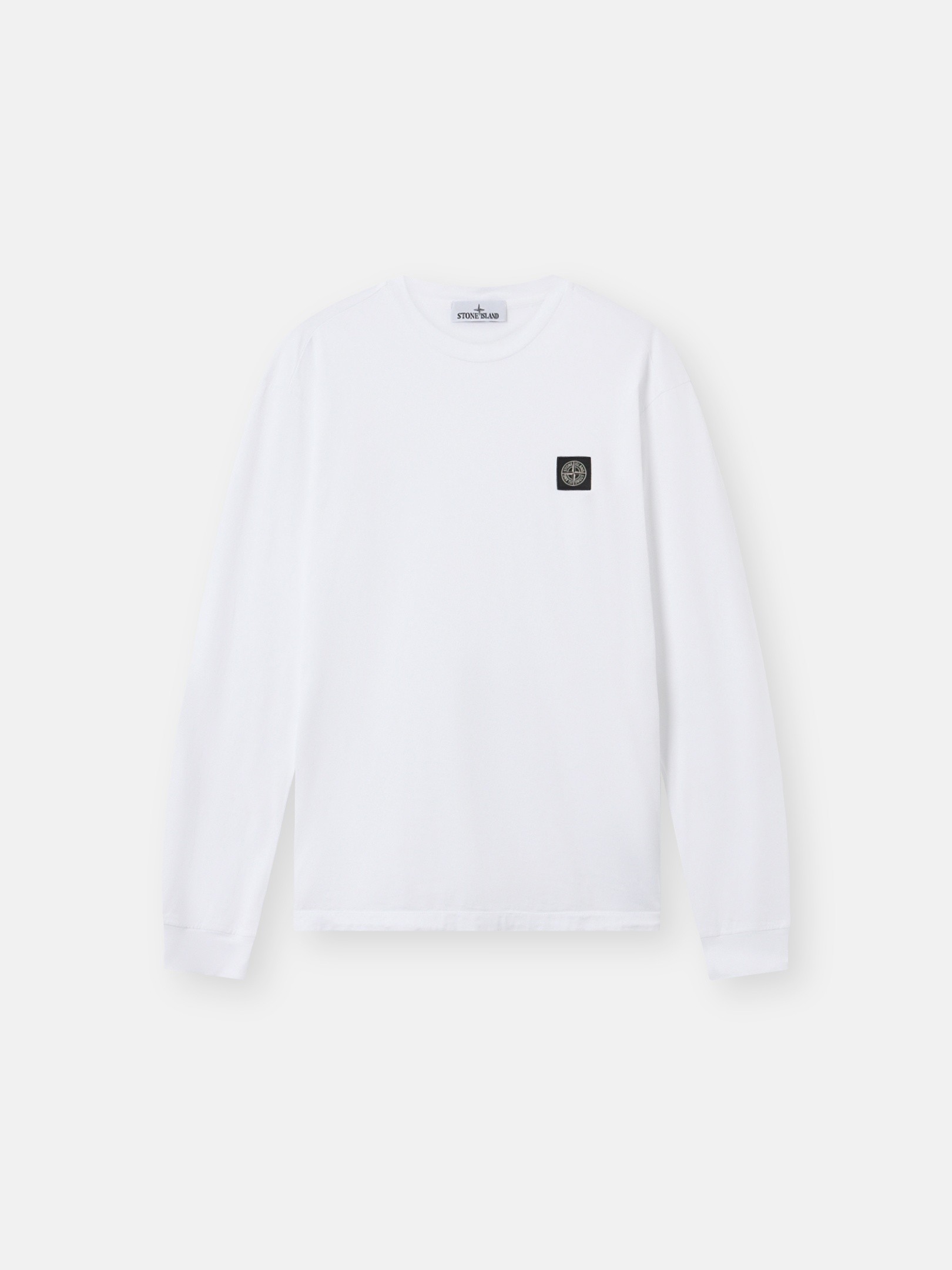 ホワイト スリムフィット ロングスリーブ Tシャツ Compassパッチ