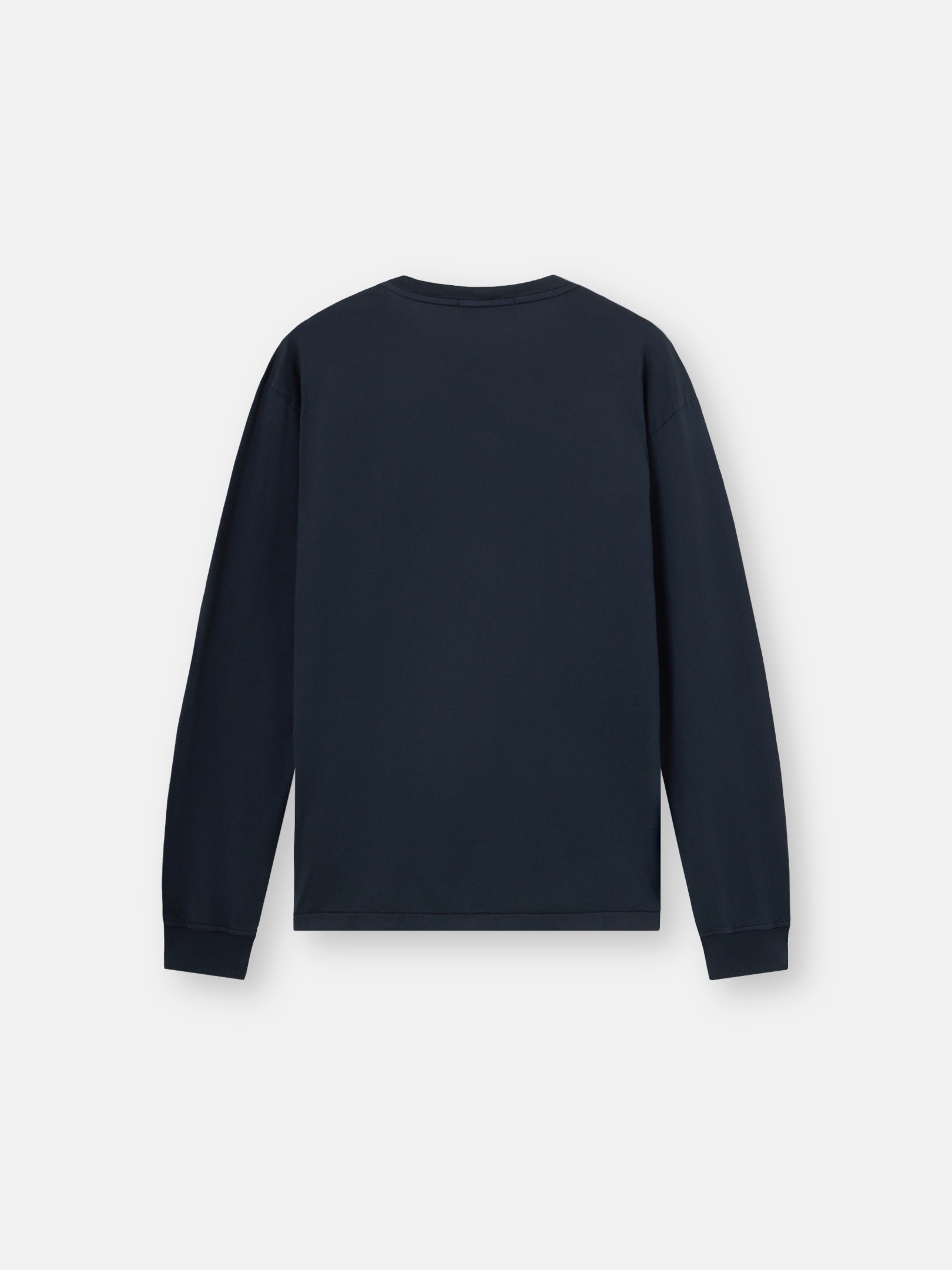 Navy Blue Slim-fit long-sleeve T-shirt with Compass patch 2100031