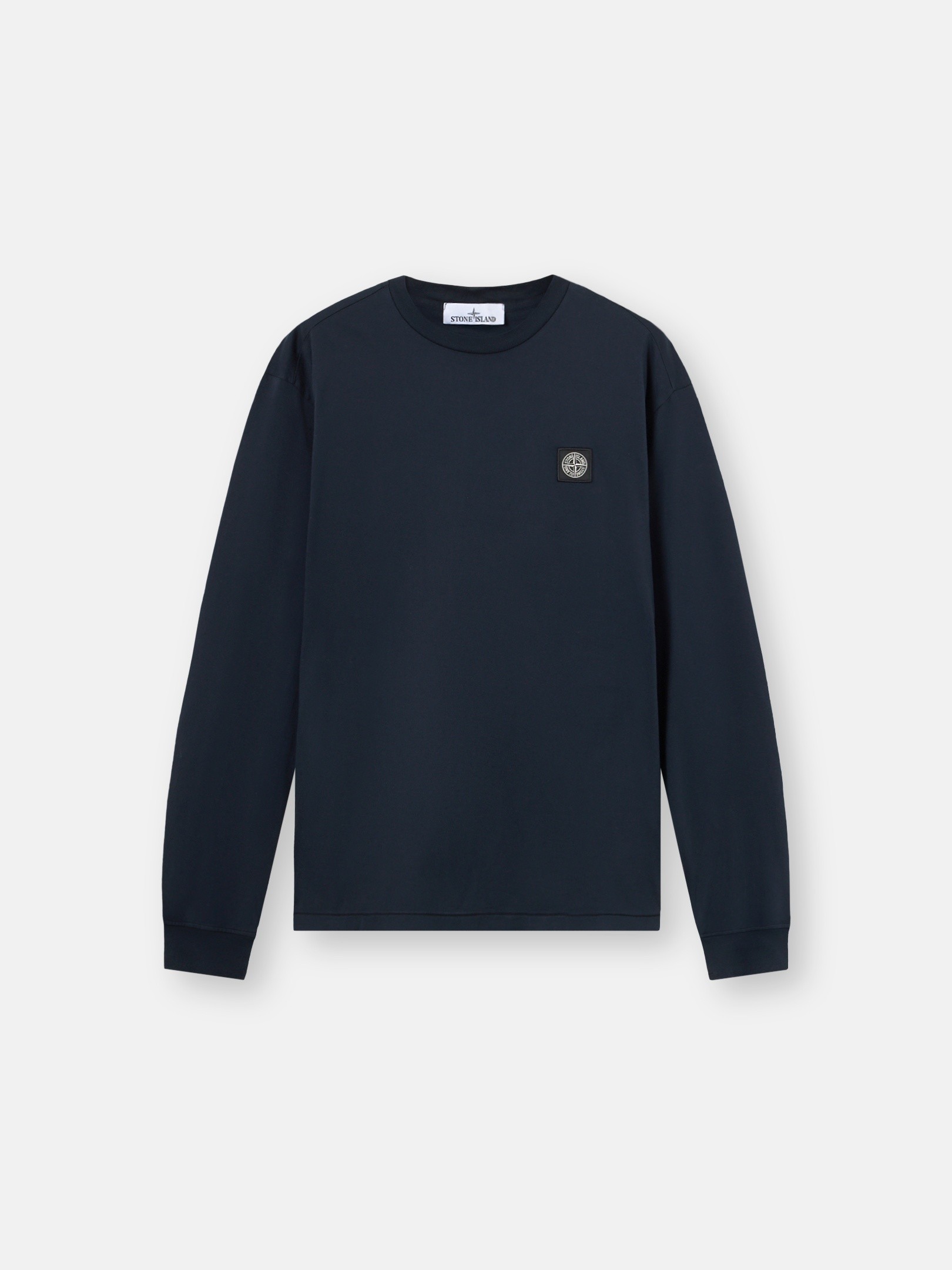 Navy Blue Slim-fit long-sleeve T-shirt with Compass patch 2100031