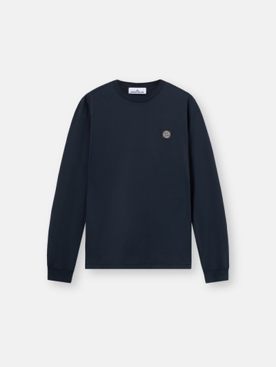 Navy Blue Slim-fit long-sleeve T-shirt with Compass patch 2100031
