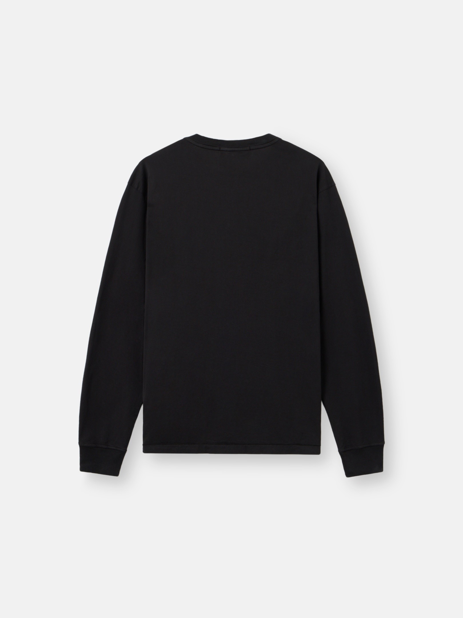 ブラック スリムフィット ロングスリーブ Tシャツ Compassパッチ