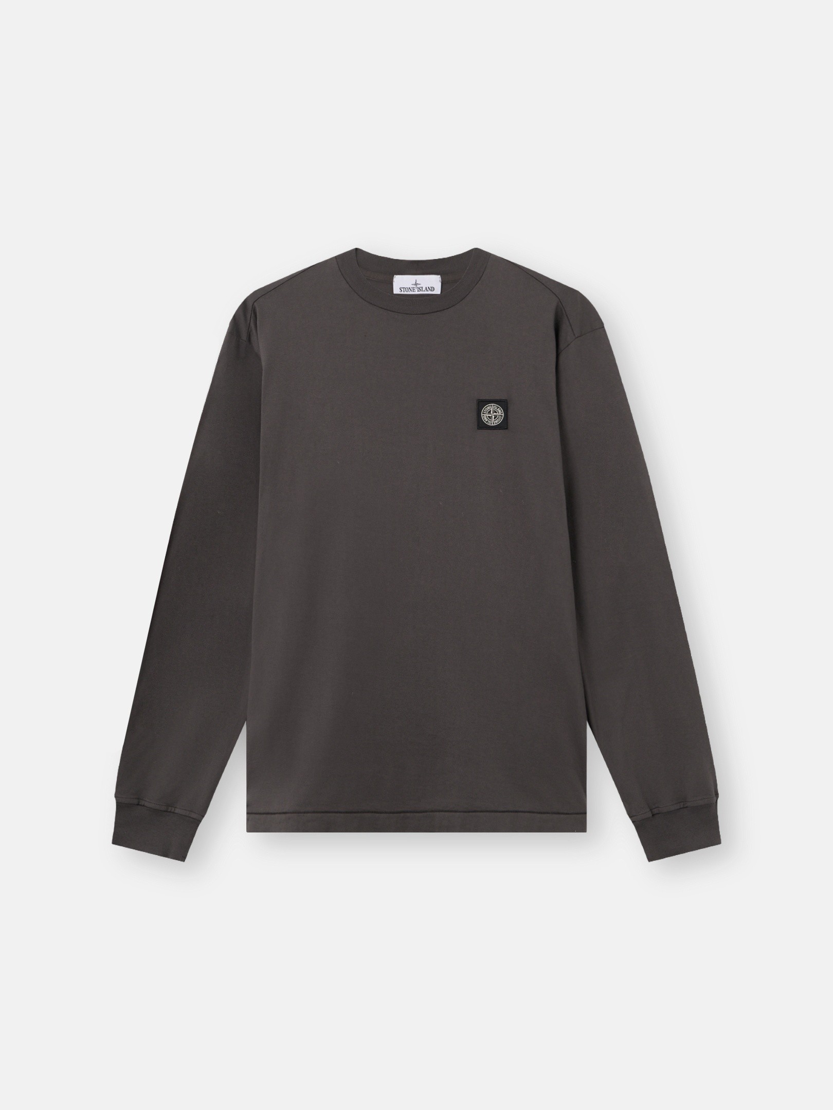 Charcoal Grey Slim-fit long-sleeve T-shirt with Compass patch