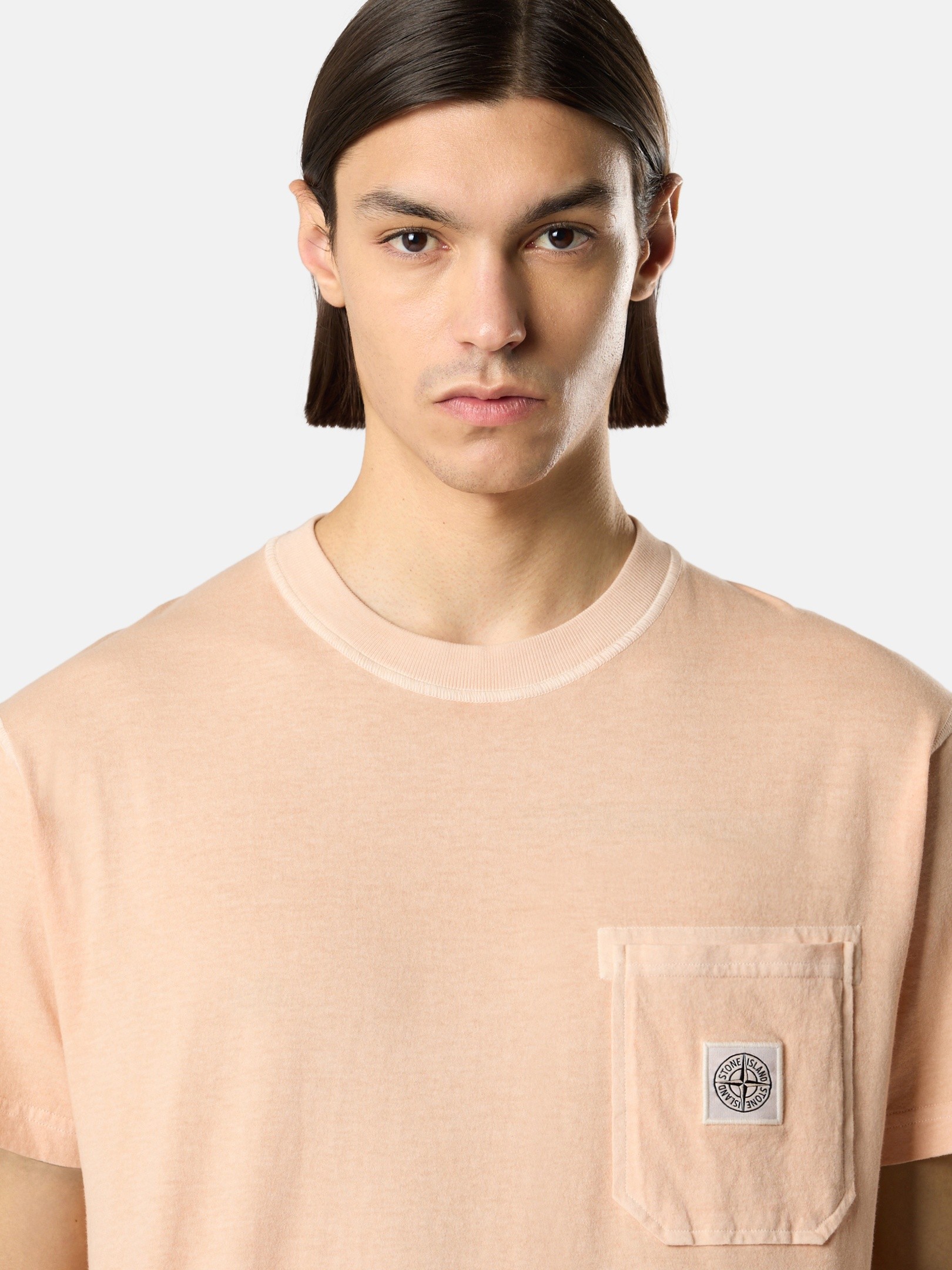 Plaster Pink Slim-fit T-shirt with Compass patch 2100032 ORGANIC